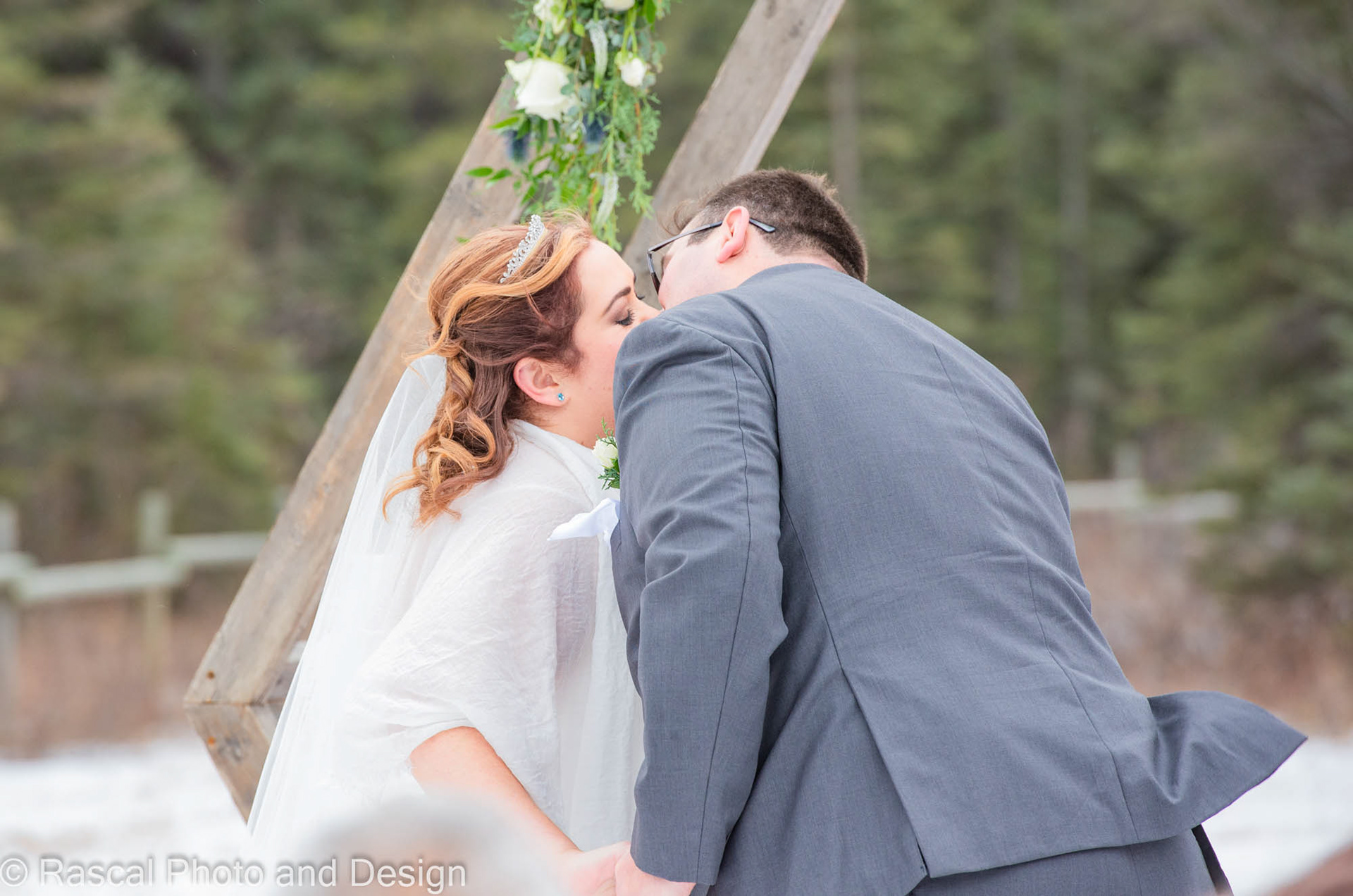 Wedding ceremony at Canmore Ranch with Cornerstone Weddings in Canmore Alberta