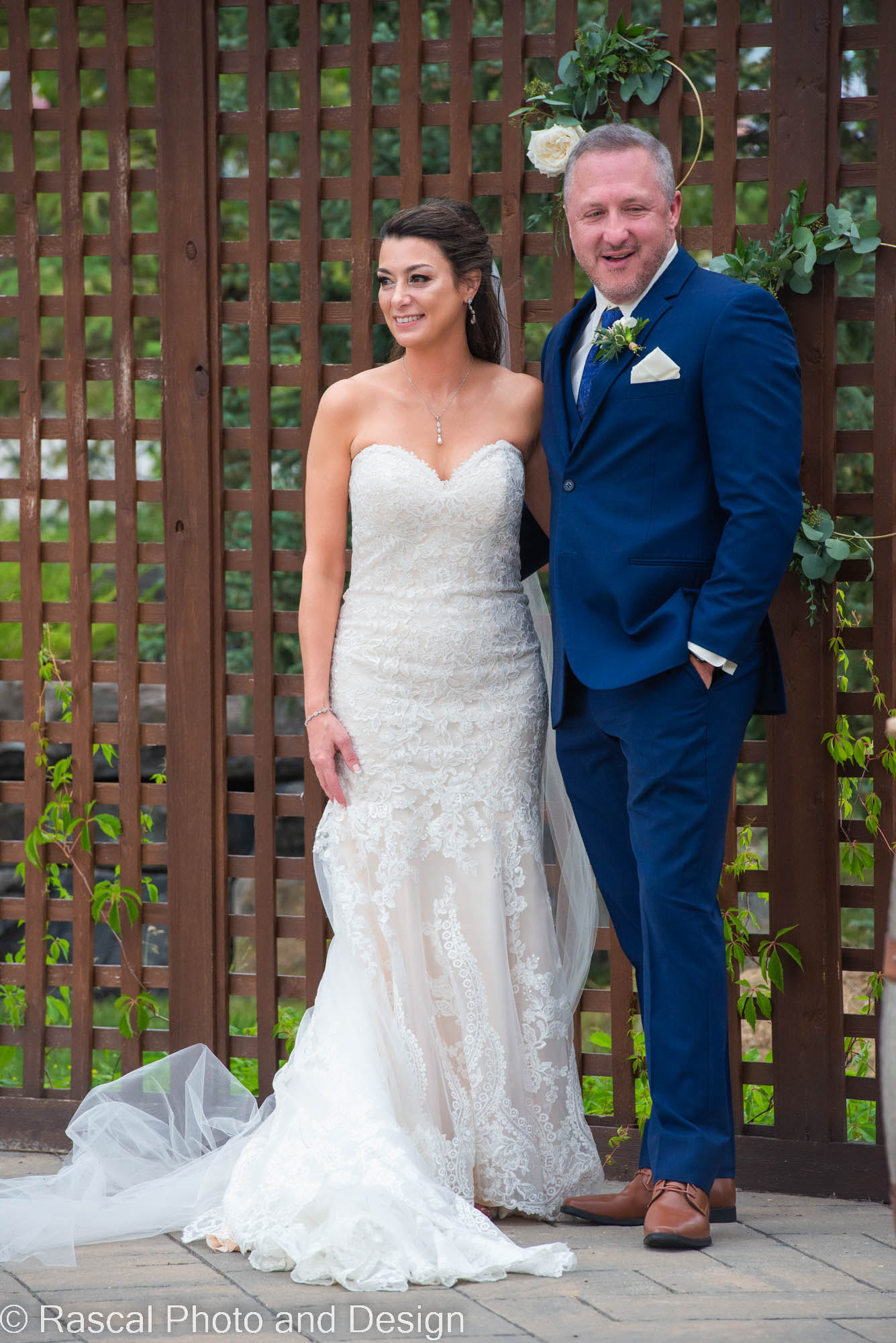 Bride and Groom at Creekside Villa in Canmore Alberta