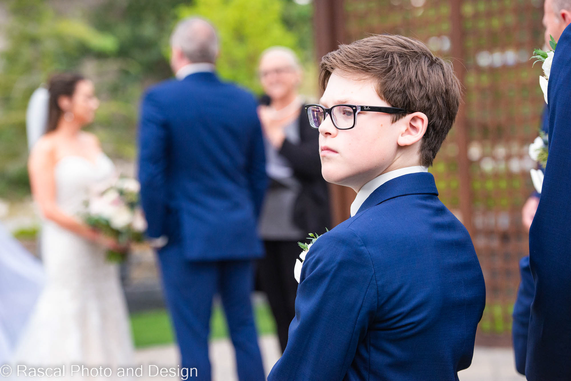 Wedding ceremony at Creekside Villa in Canmore, Alberta