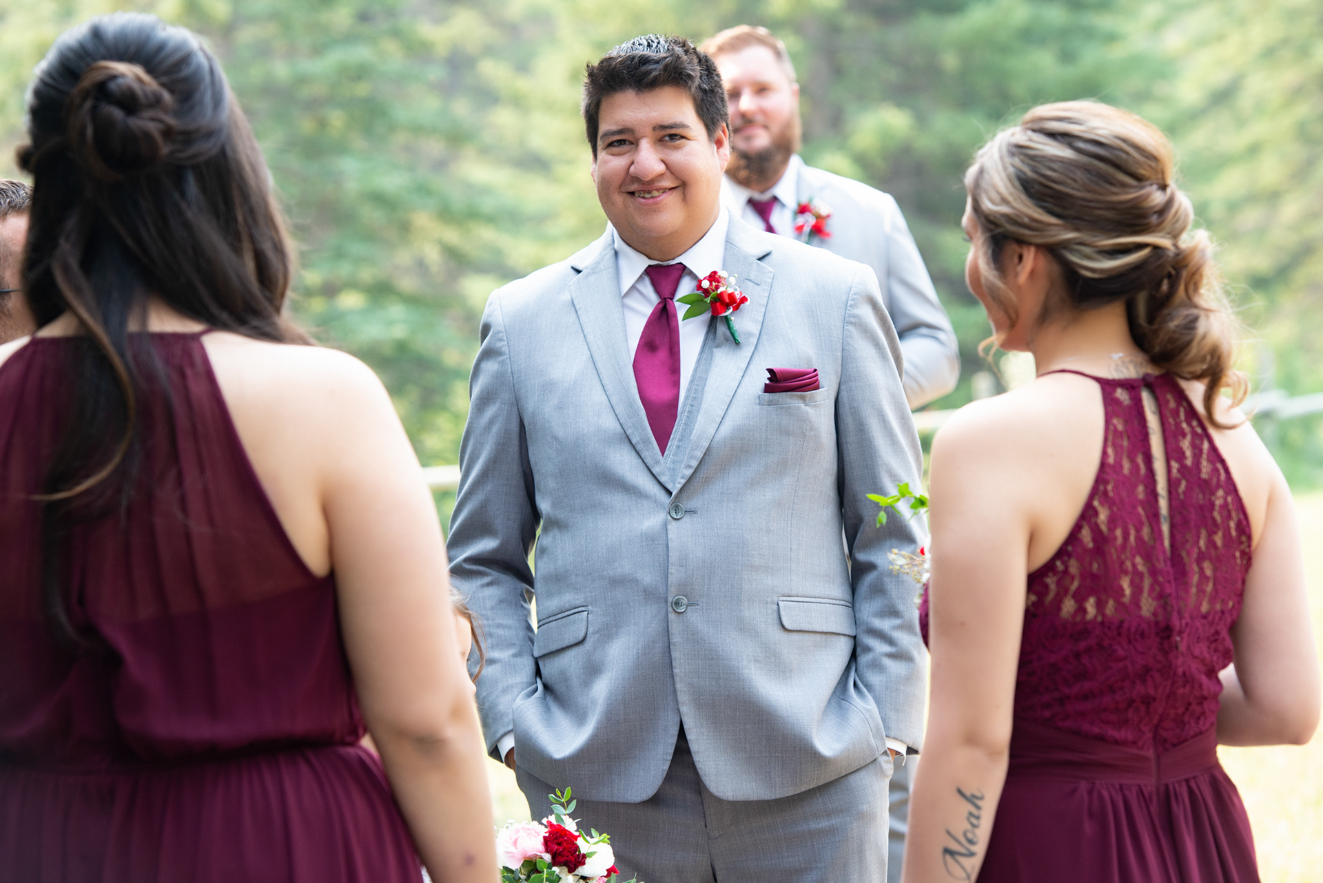 Wedding party at Canmore Ranch