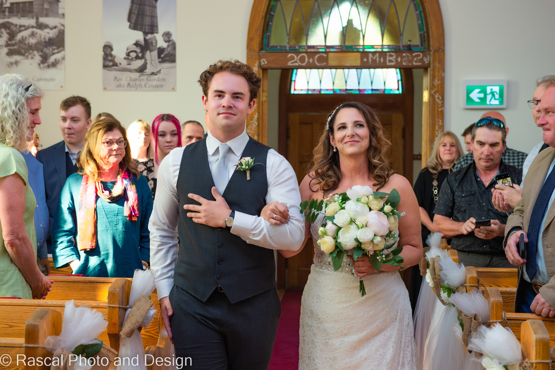 wedding ceremony at the Ralph Connor United Memorial Church in Canmore Alberta