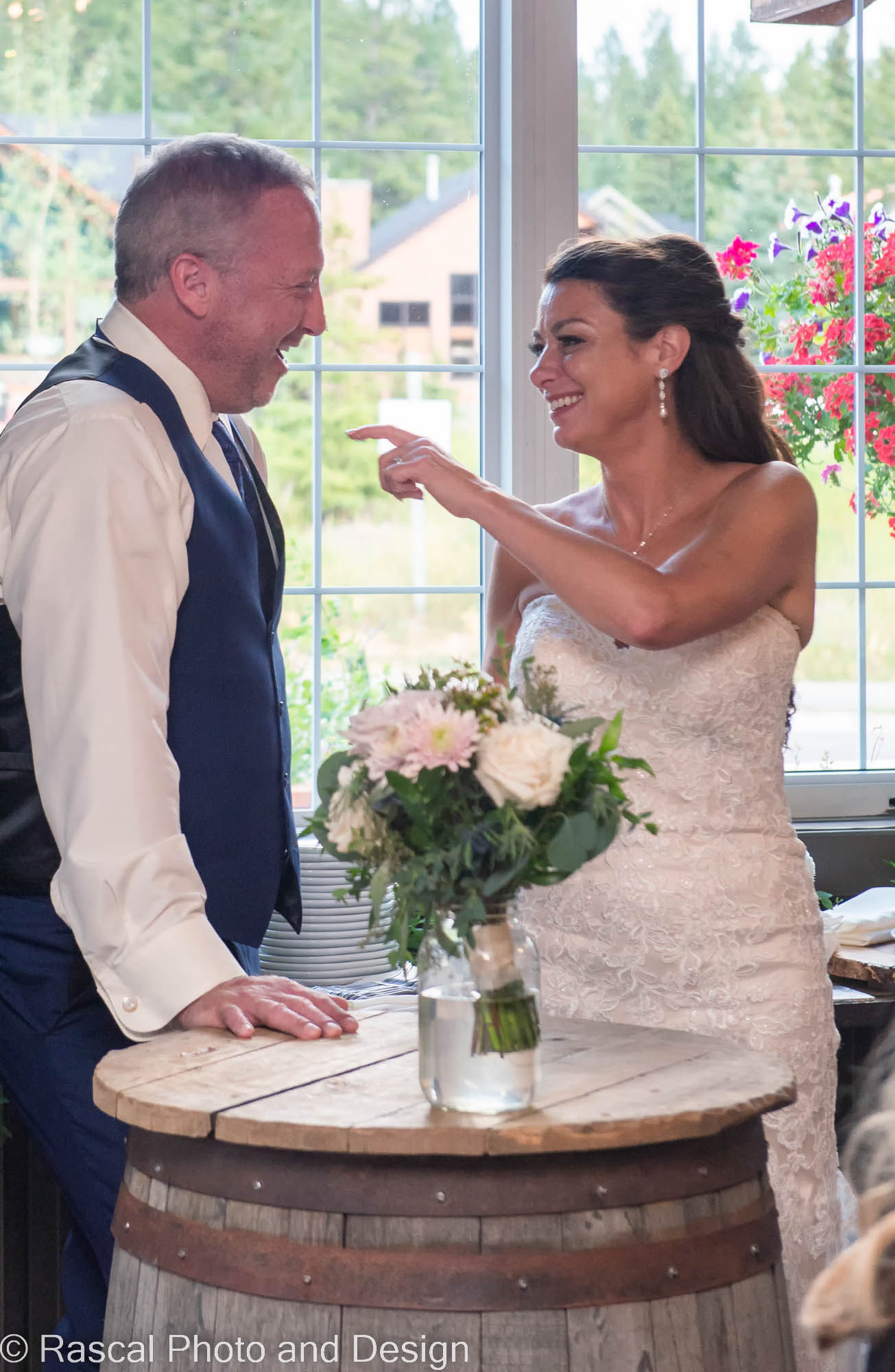 Bride and Groom at Creekside Villa in Canmore Alberta
