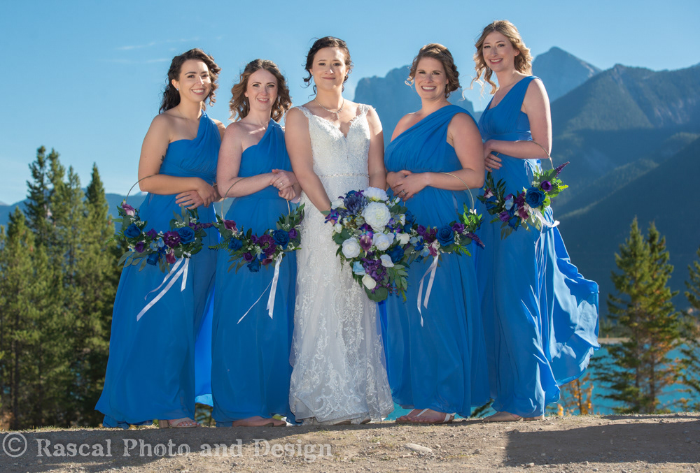 Wedding party at Nordic Centre in Canmore Alberta