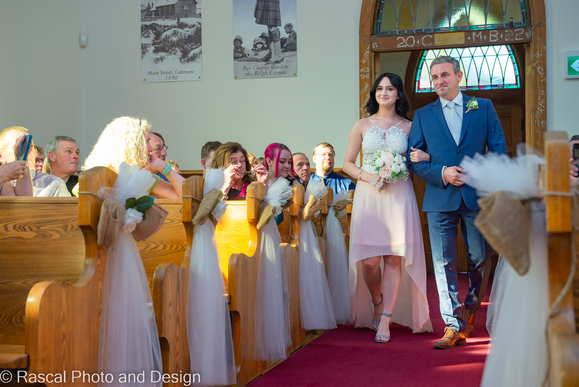 wedding ceremony at the Ralph Connor United Memorial Church in Canmore Alberta