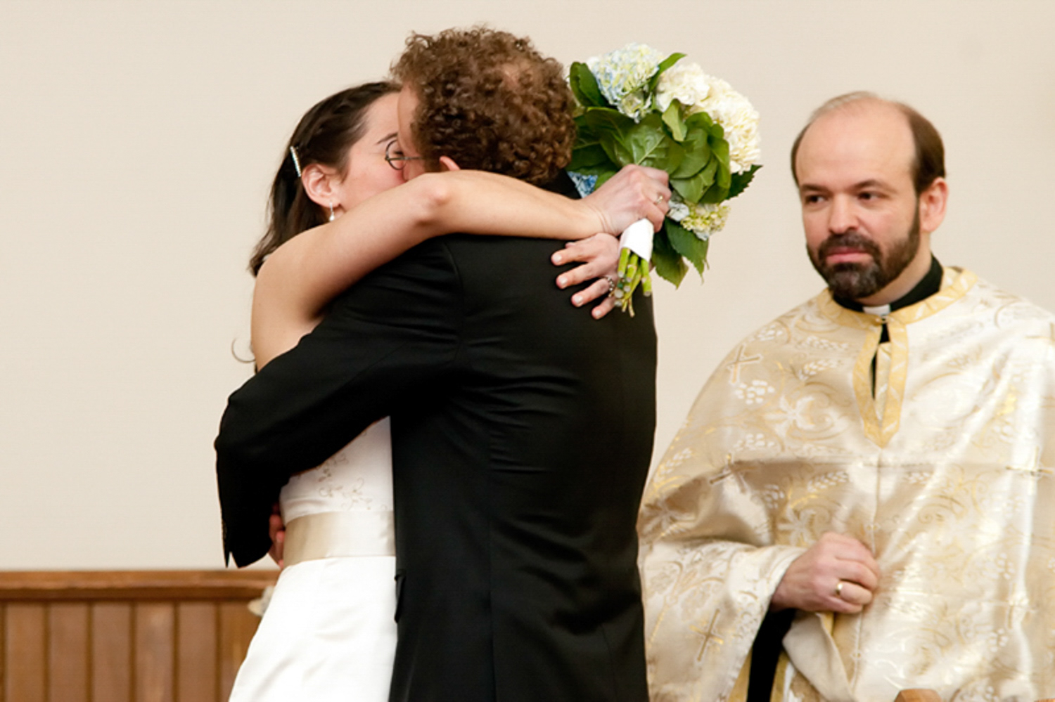 wedding ceremony at the Ralph Connor United Memorial Church in Canmore Alberta