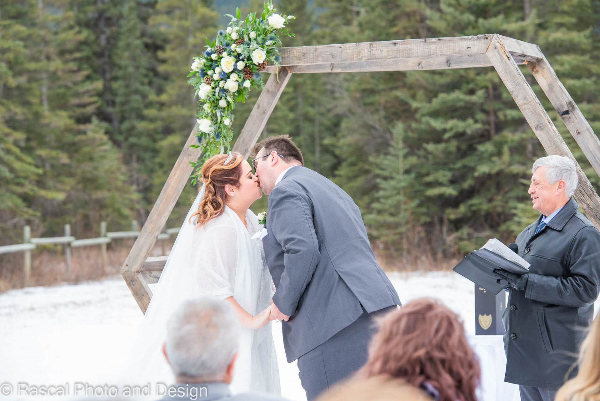 Wedding ceremony at Canmore Ranch with Cornerstone Weddings in Canmore Alberta