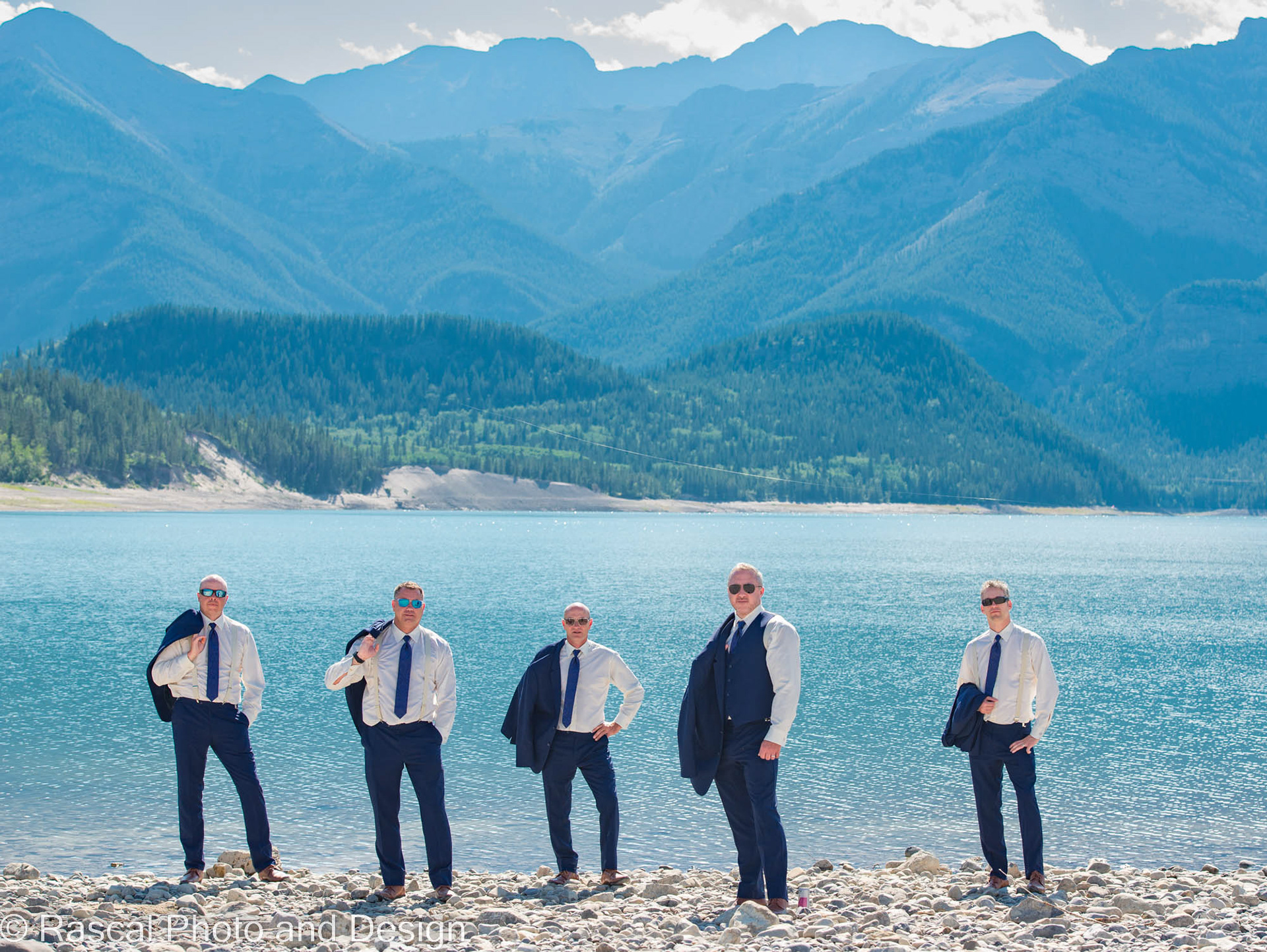 Wedding party at Barrier Lake Kananaskis