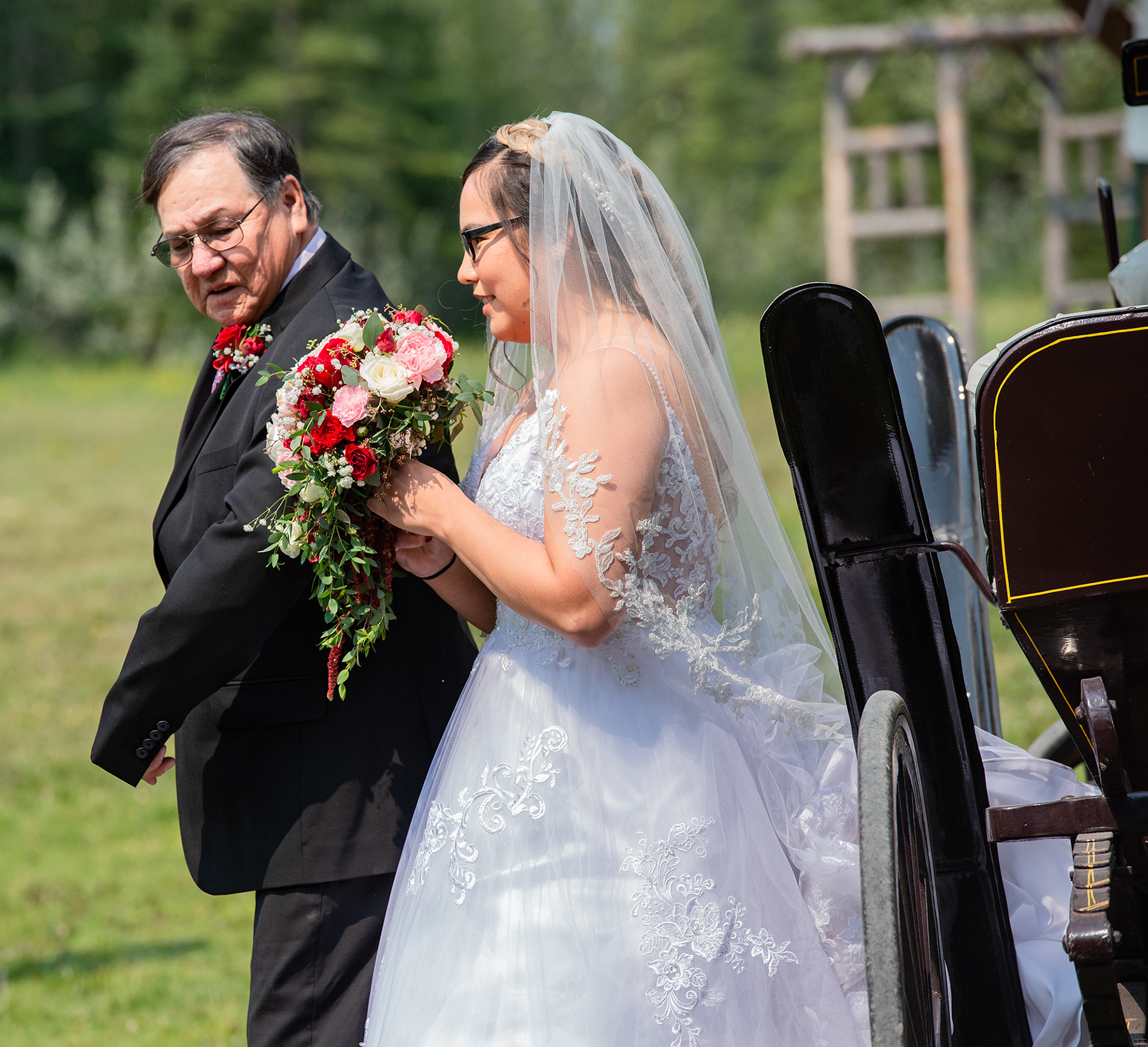 Wedding ceremony at the Nordic Centre in Canmore Alberta with Cornerstone Weddings