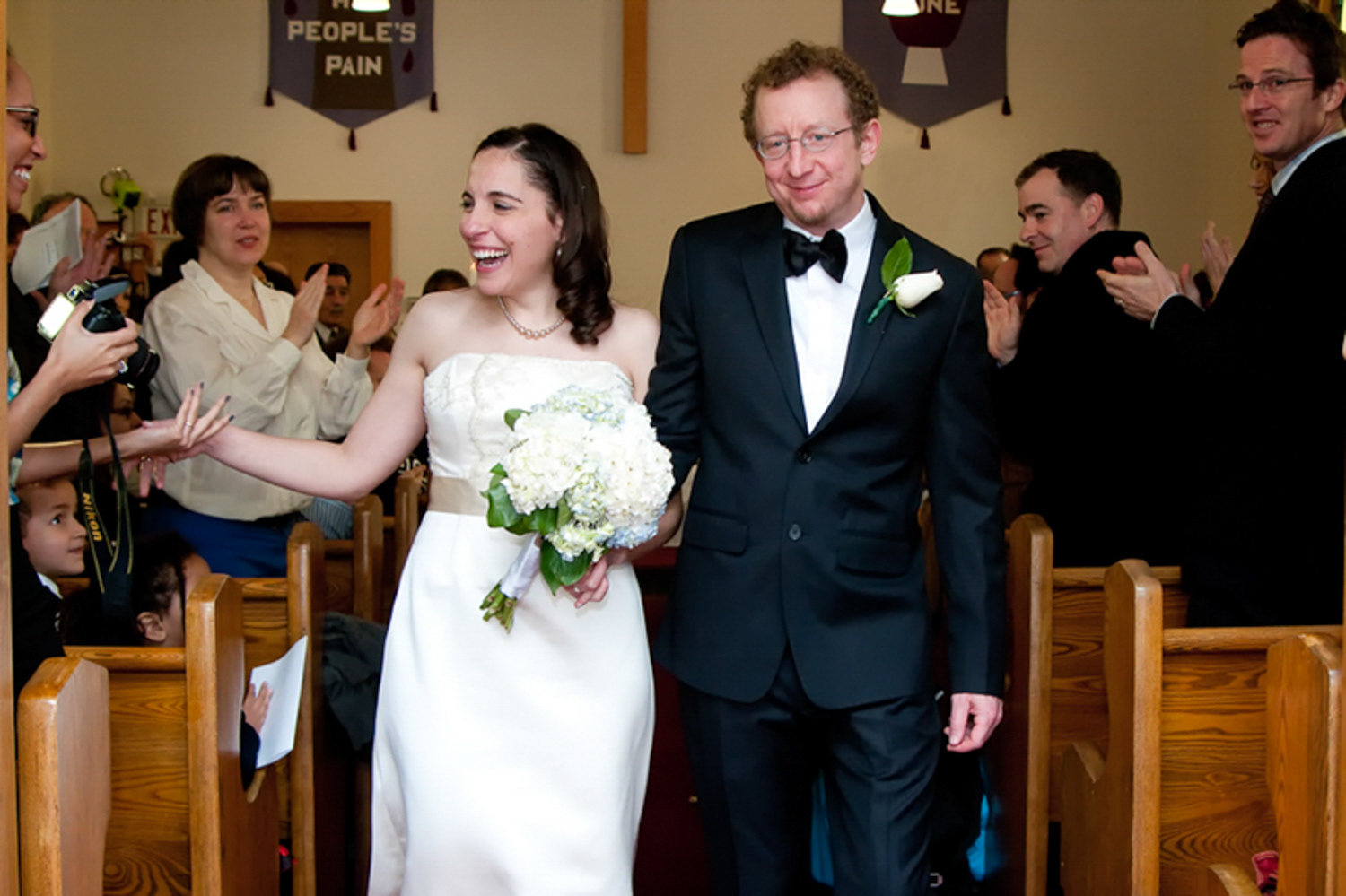 wedding ceremony at the Ralph Connor United Memorial Church in Canmore Alberta