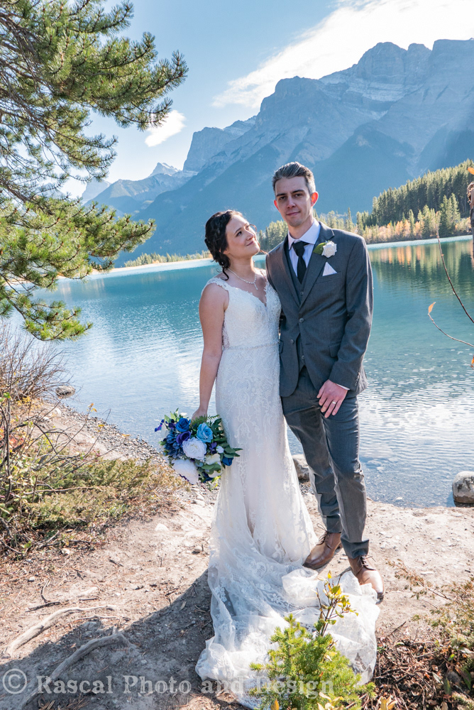 Bridal photography session at Nordic Centre in Canmore Alberta