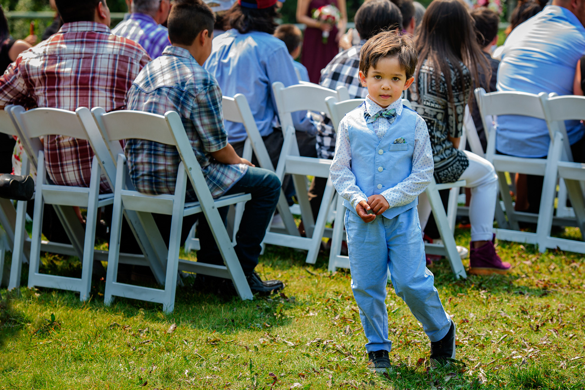 Wedding ceremony at Canmore Ranch