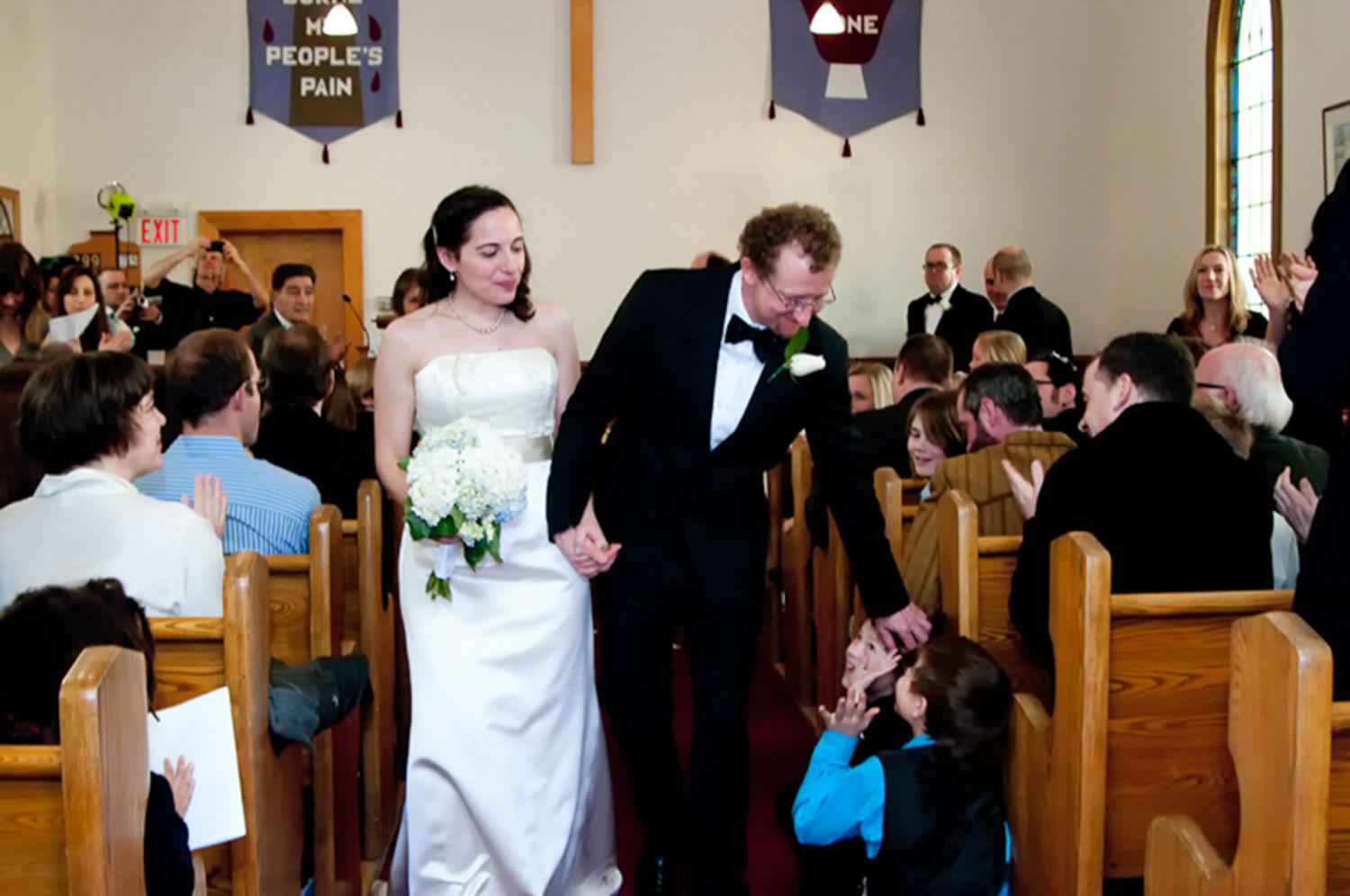 wedding ceremony at the Ralph Connor United Memorial Church in Canmore Alberta