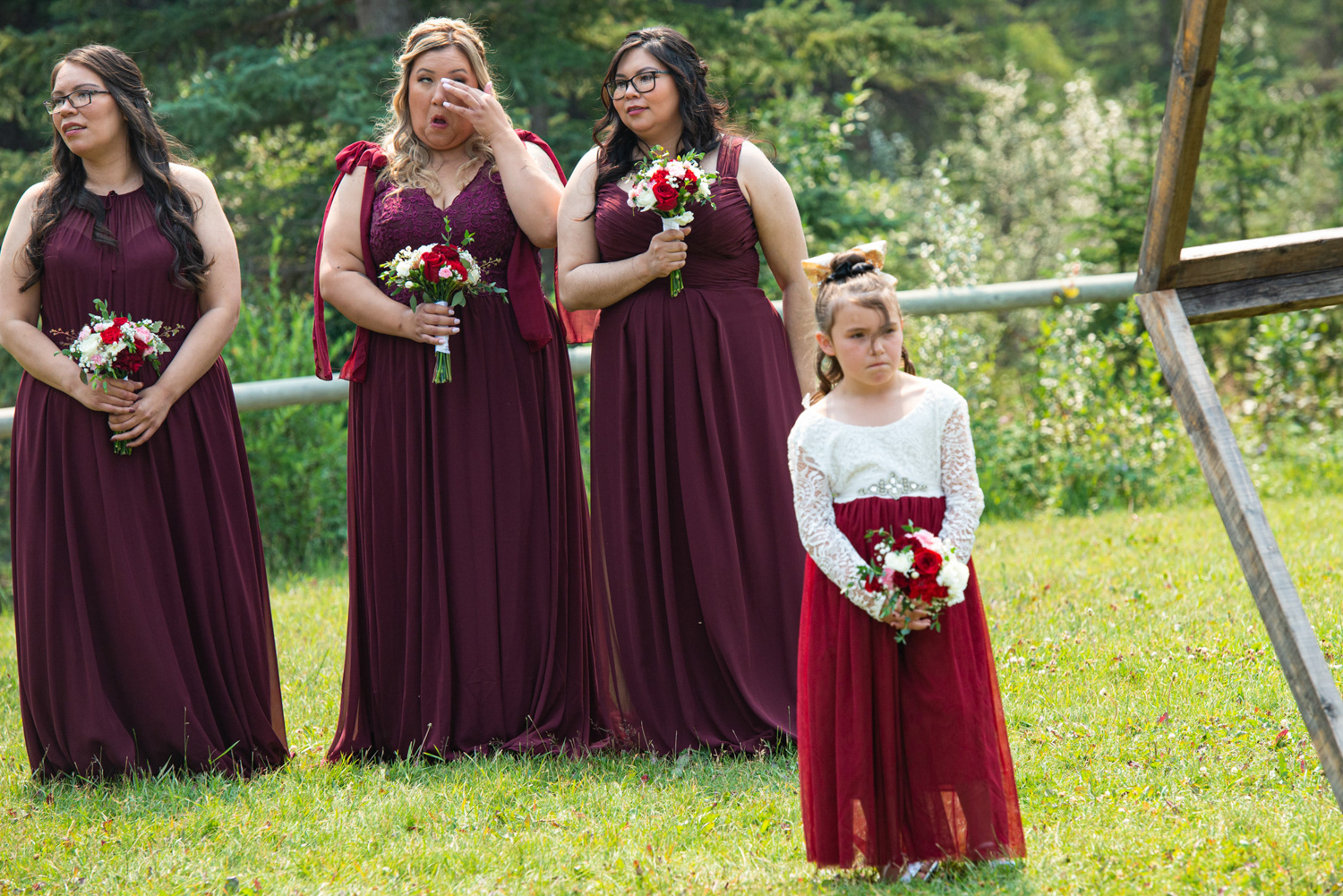 Wedding ceremony at Canmore Ranch