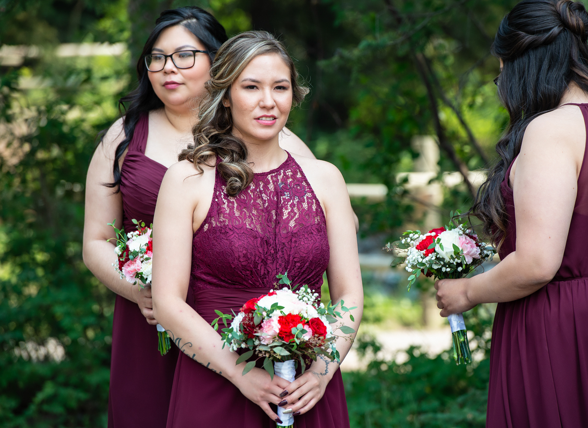 Wedding ceremony at Canmore Ranch