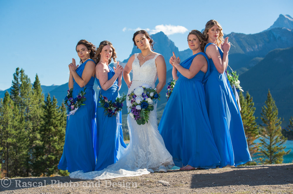 Wedding party at Nordic Centre in Canmore Alberta