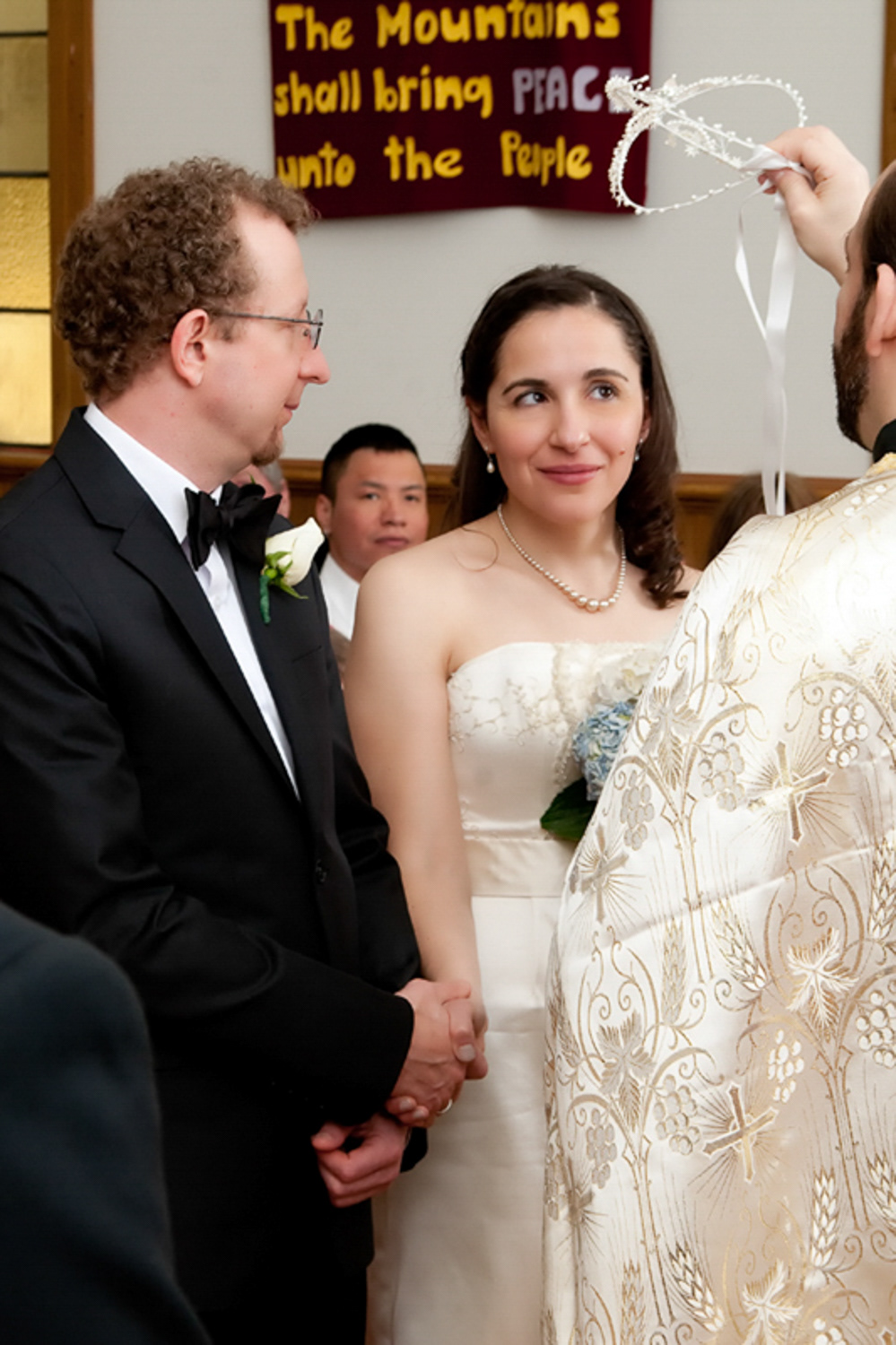 wedding ceremony at the Ralph Connor United Memorial Church in Canmore Alberta