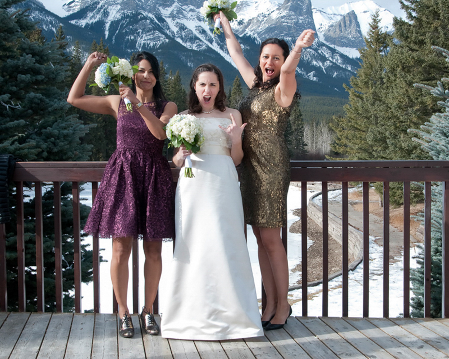 Wedding Party at The Golf and Curling Club in Canmore Alberta