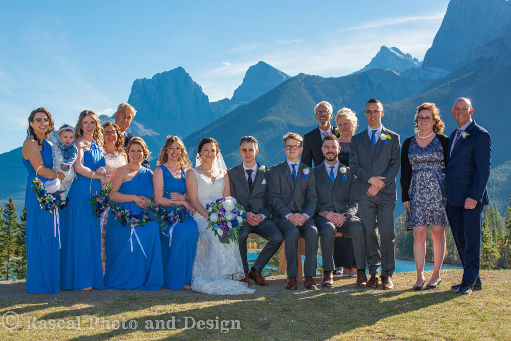 Wedding party at Nordic Centre in Canmore Alberta