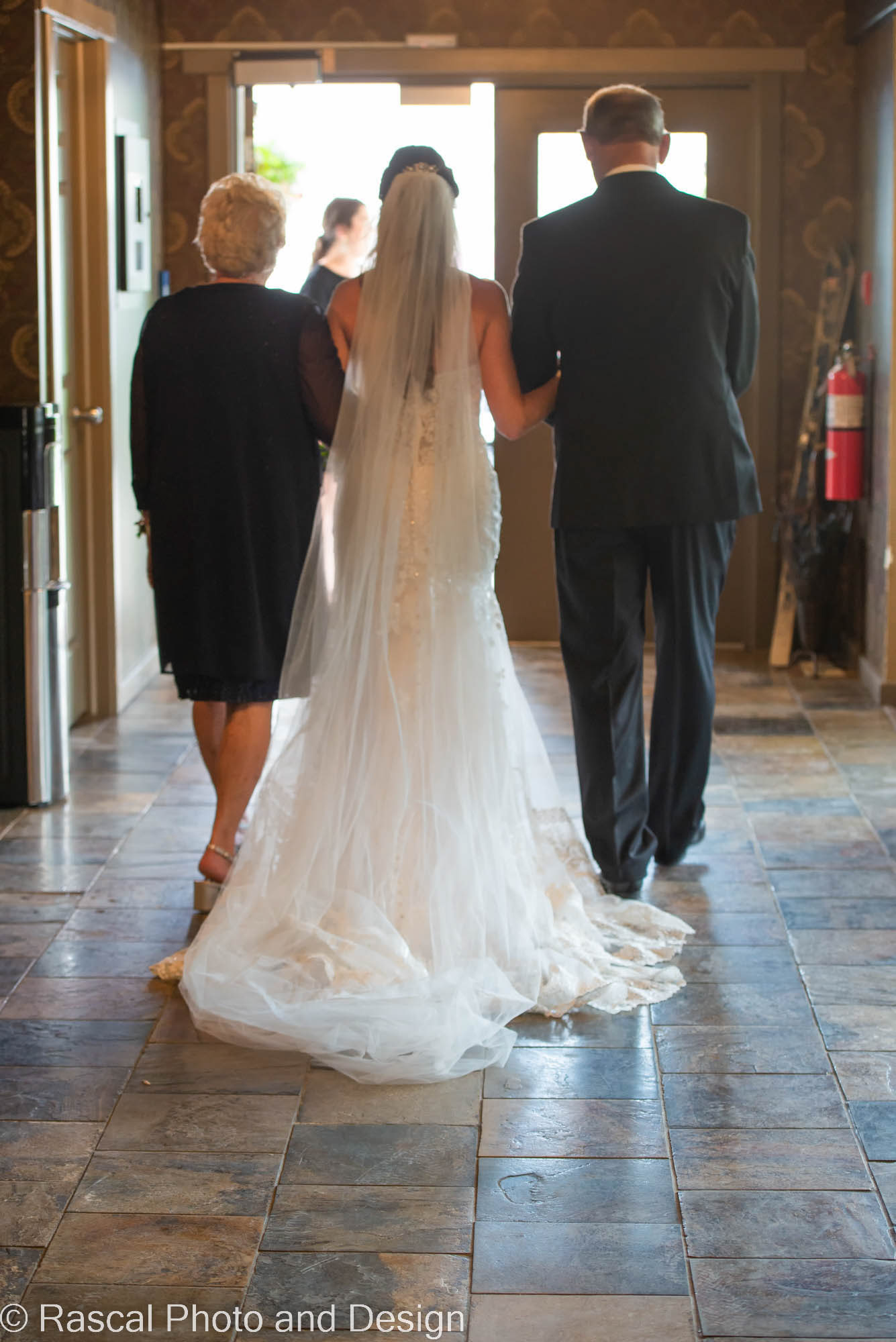 Wedding ceremony at Creekside Villa in Canmore, Alberta