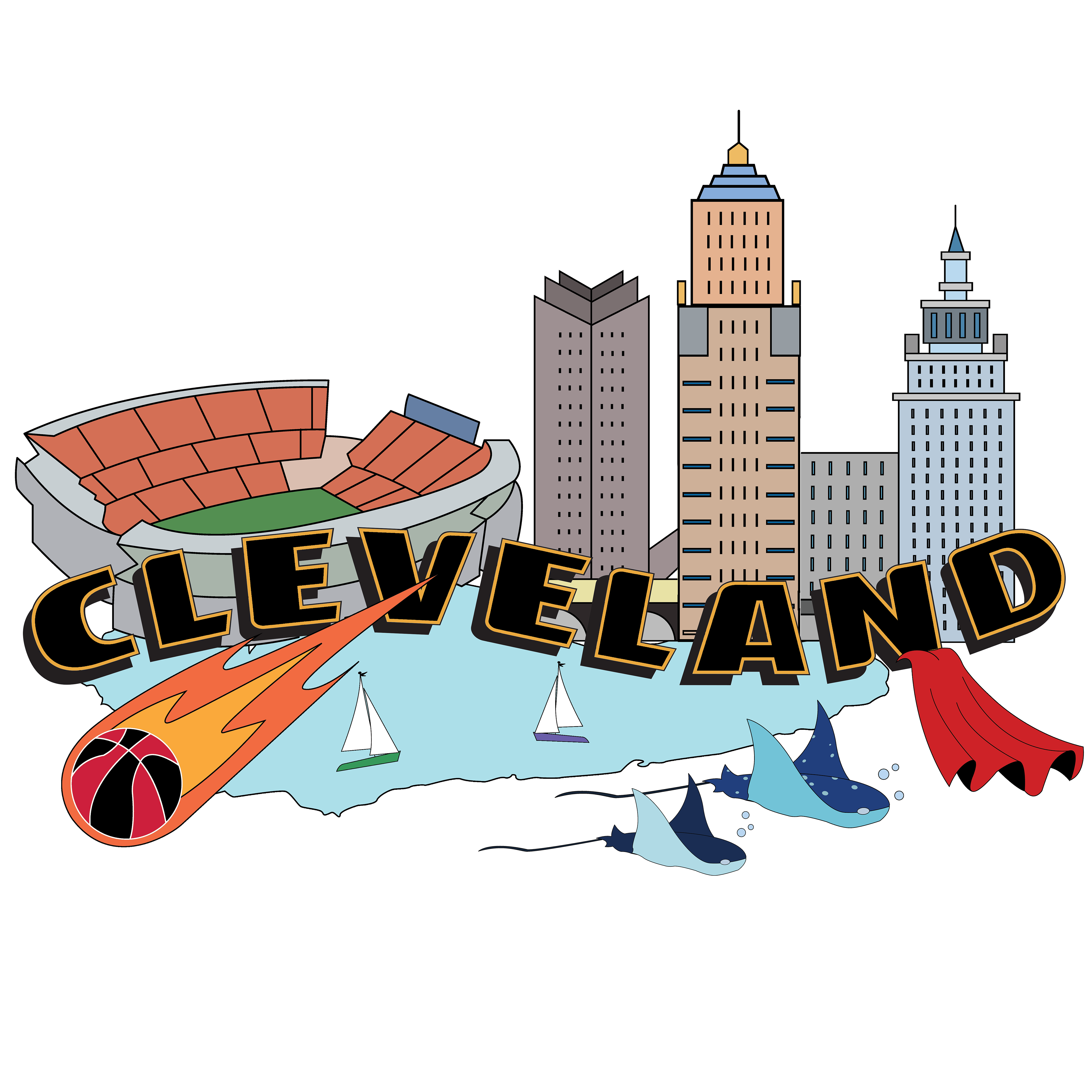 Illustrator - Cleveland Mural Design