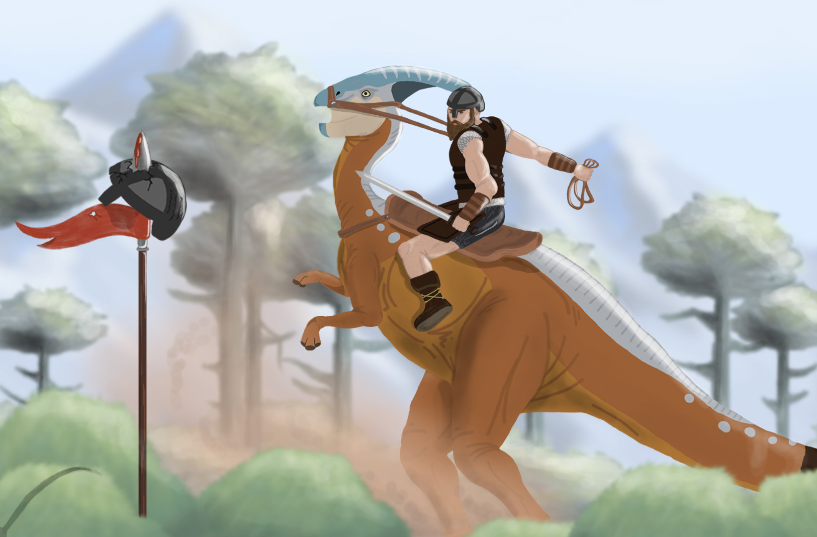 Photoshop - Vikings and Dinos