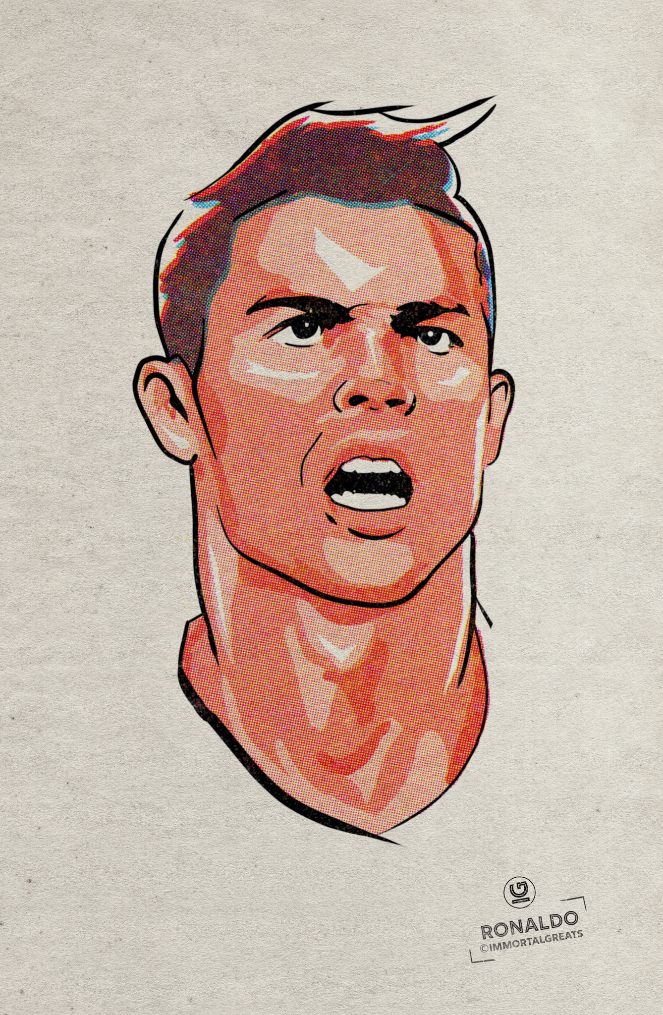 Ronaldo - Ben Day Dots Style 