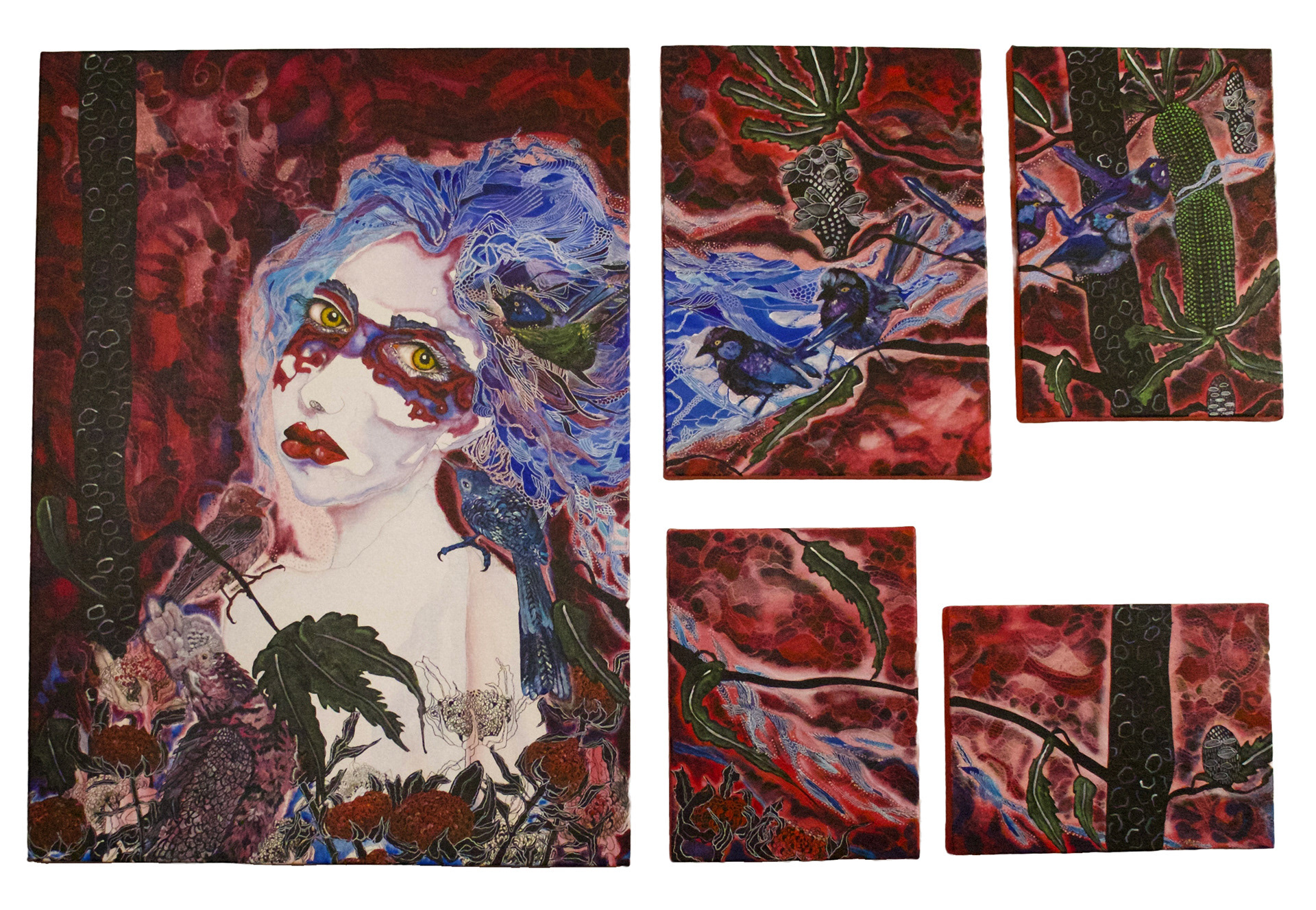 'Girl Connected' 117x76cm 5 pieces