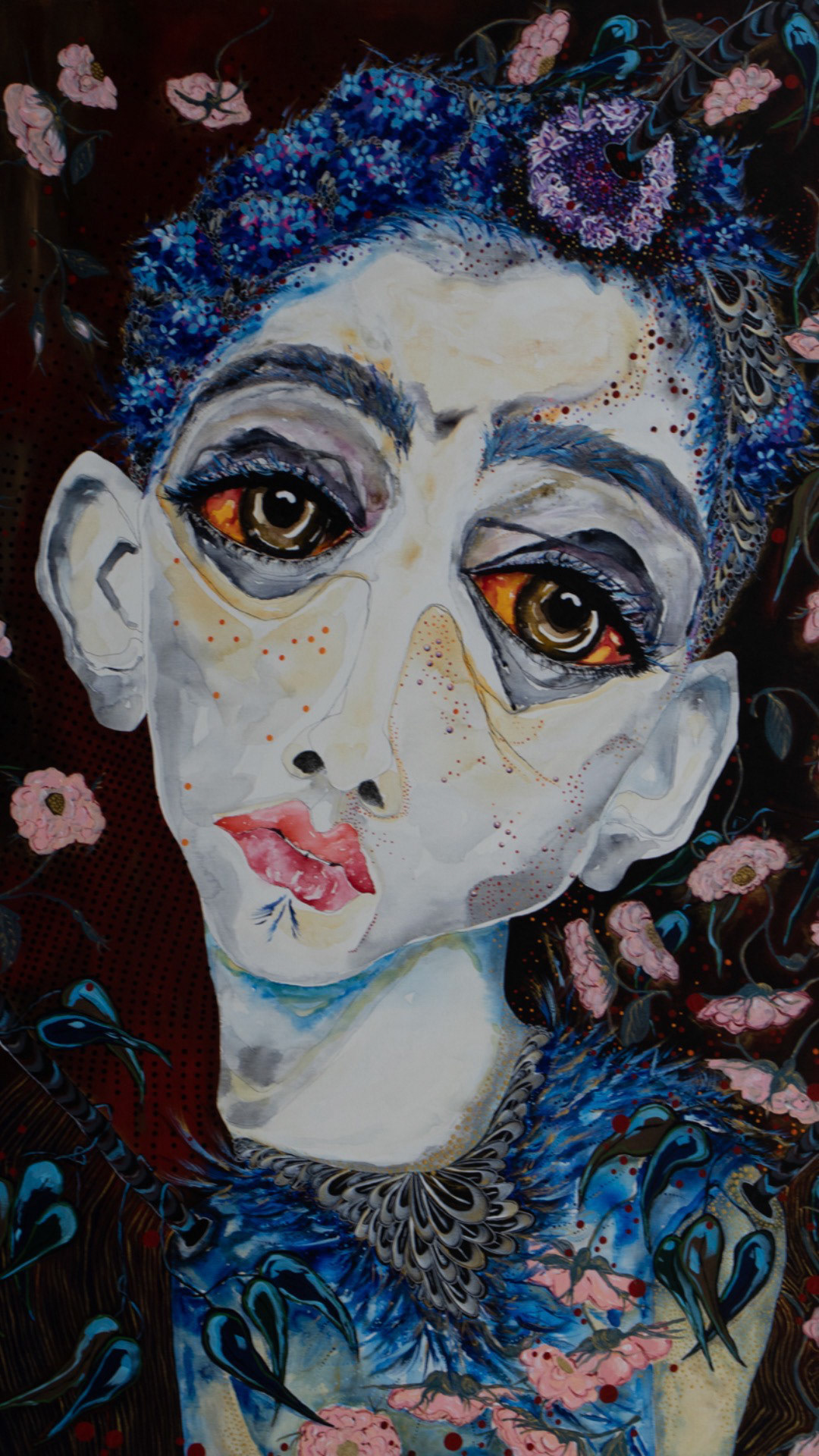 'Girl in Feathers' 91x121cm SOLD