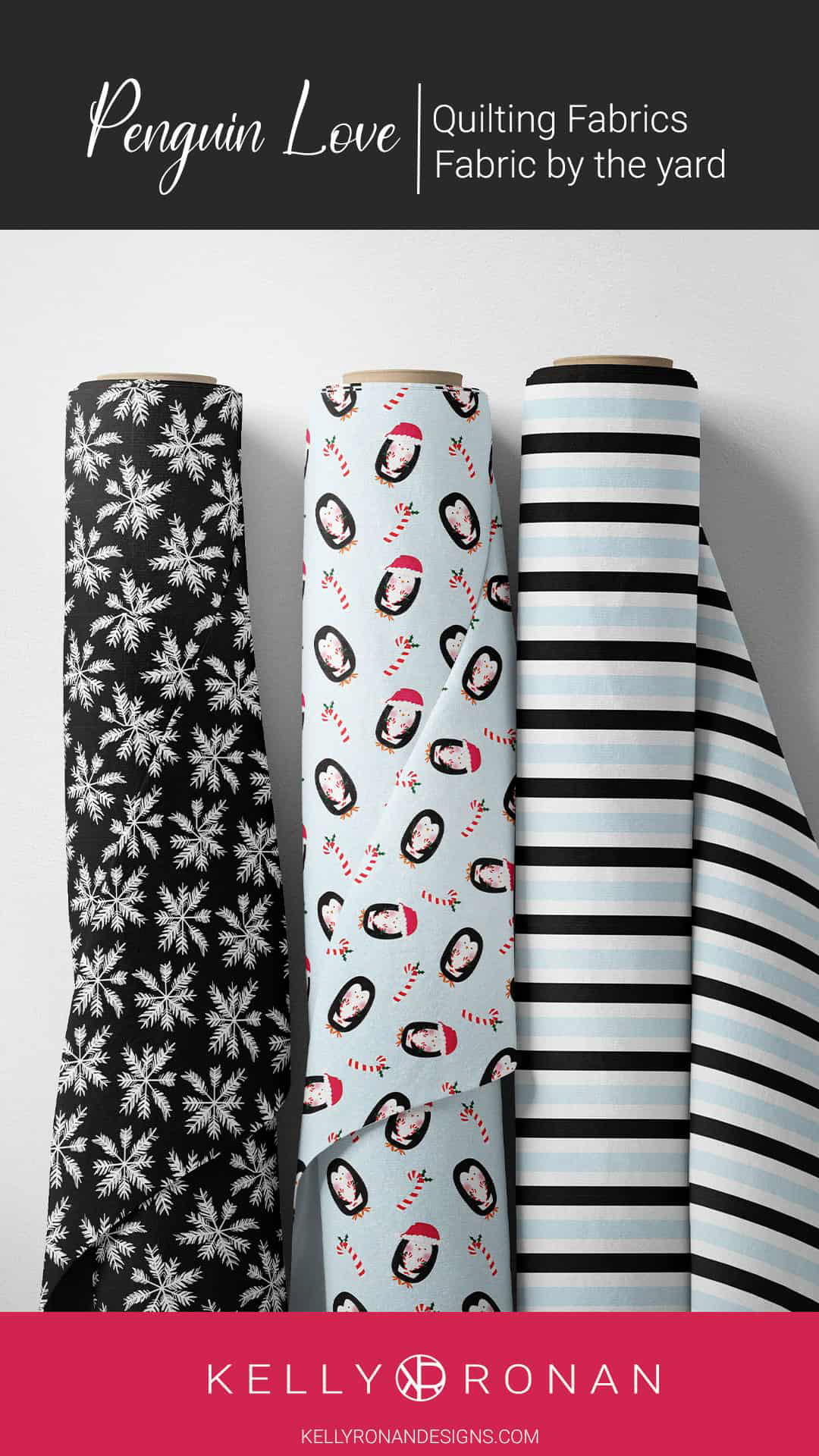 Penguin Love fabric collection by kelly ronan available on Spoonflower