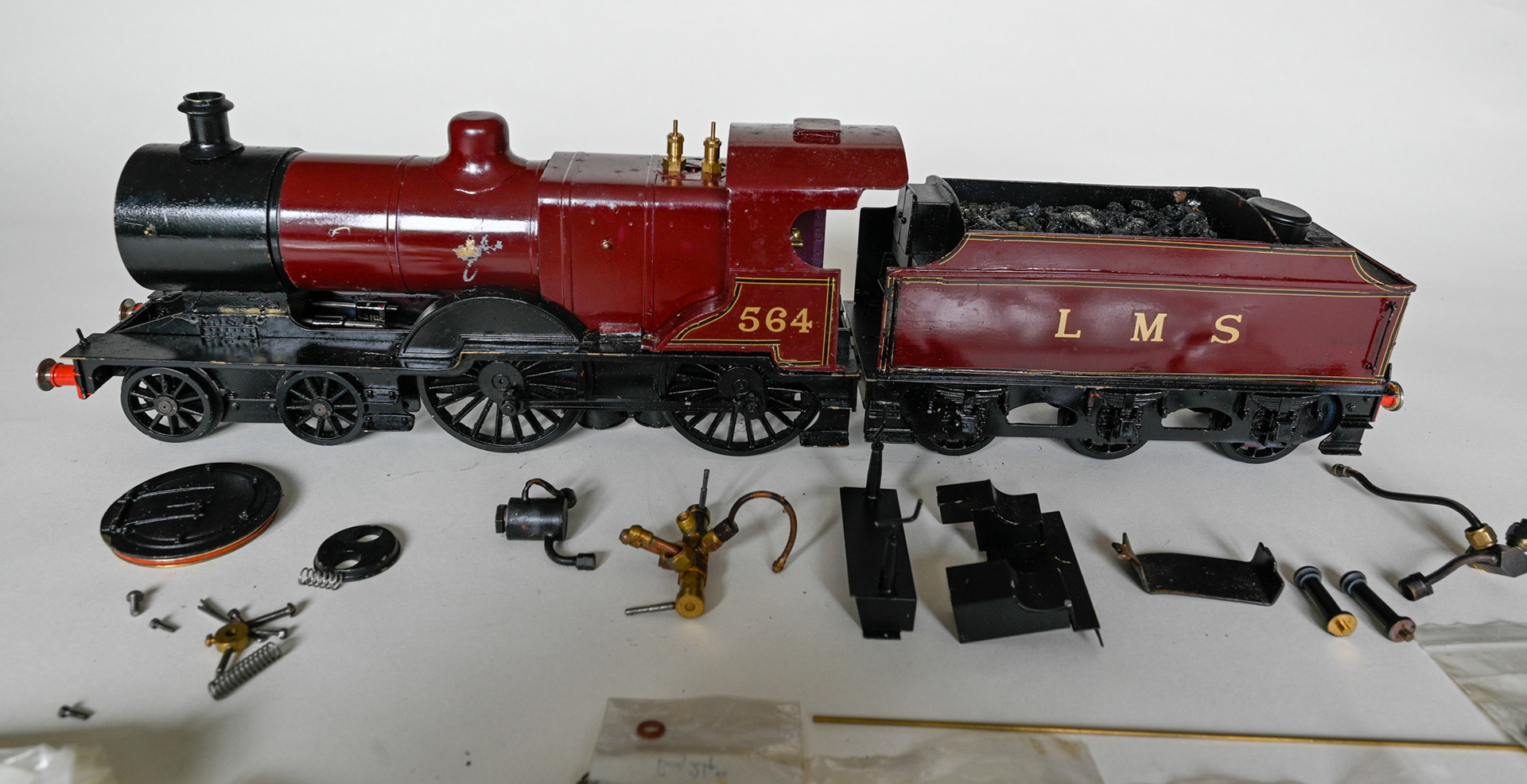 with the boiler and bogie loosely positioned