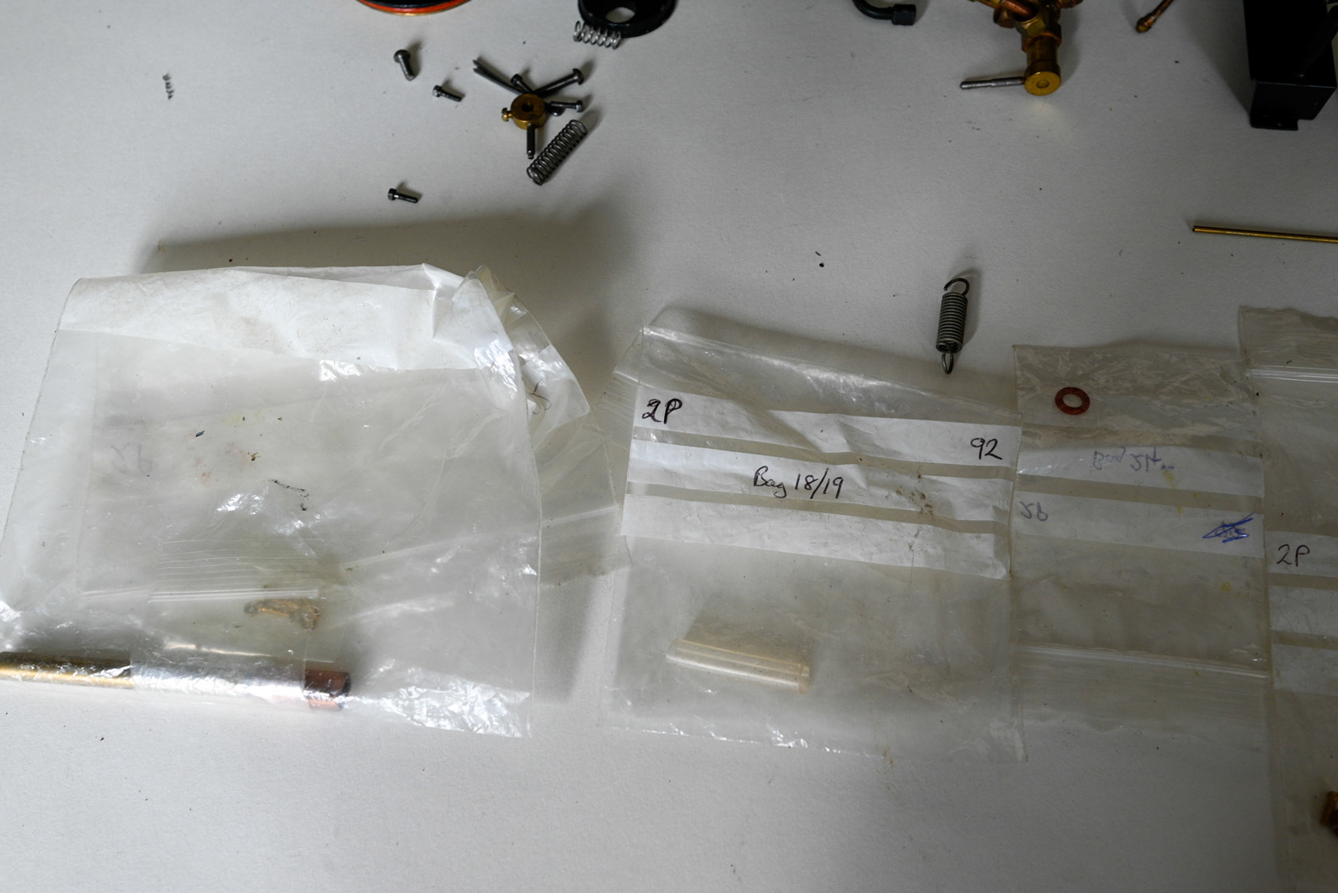 a few of the last parts are still in bags