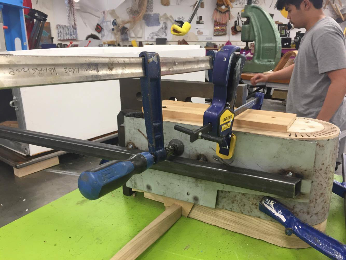 We left the timber clamped overnight as it cools down