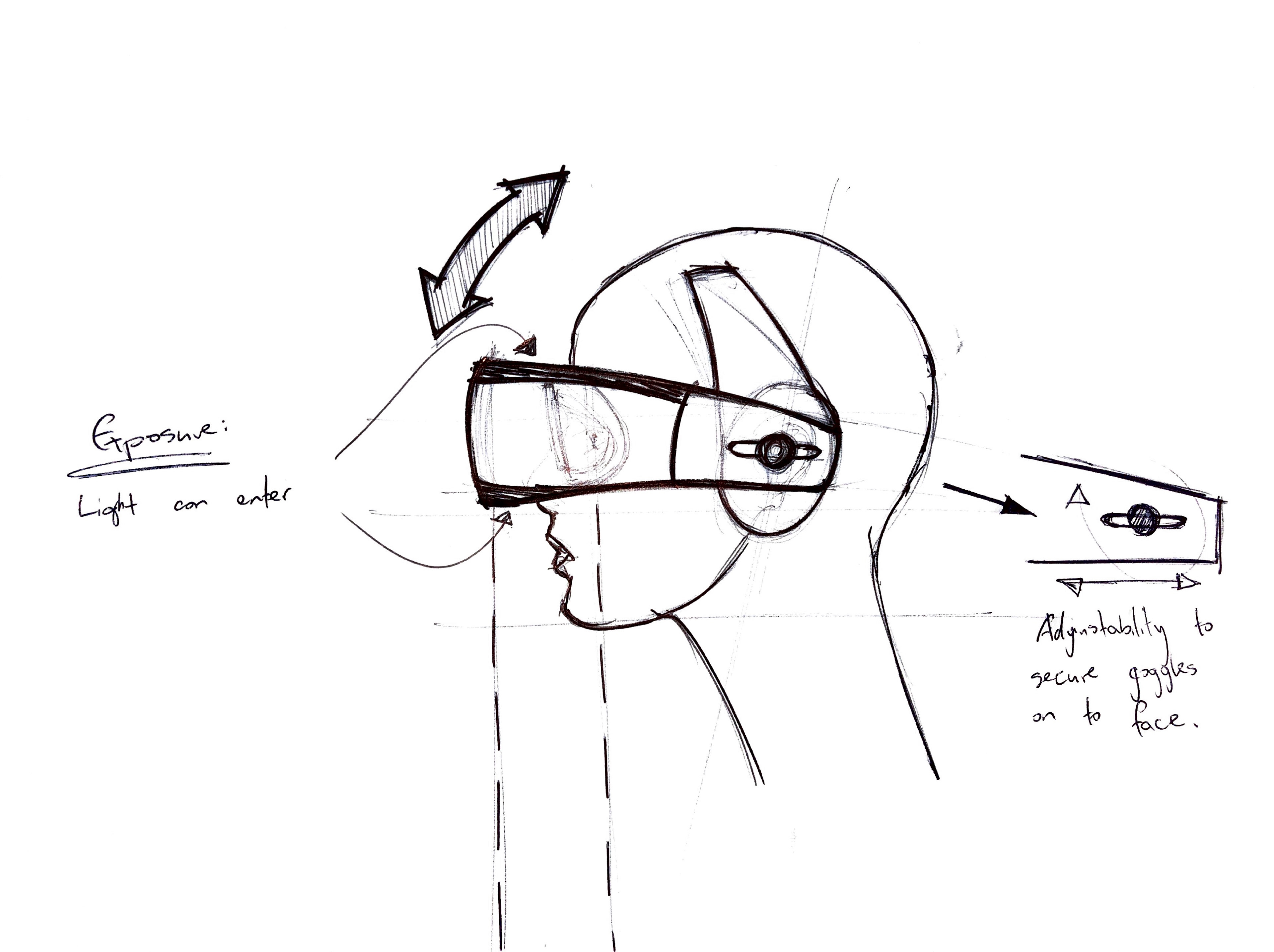 Concept for single visor-like panel that can fold up and down from headphones