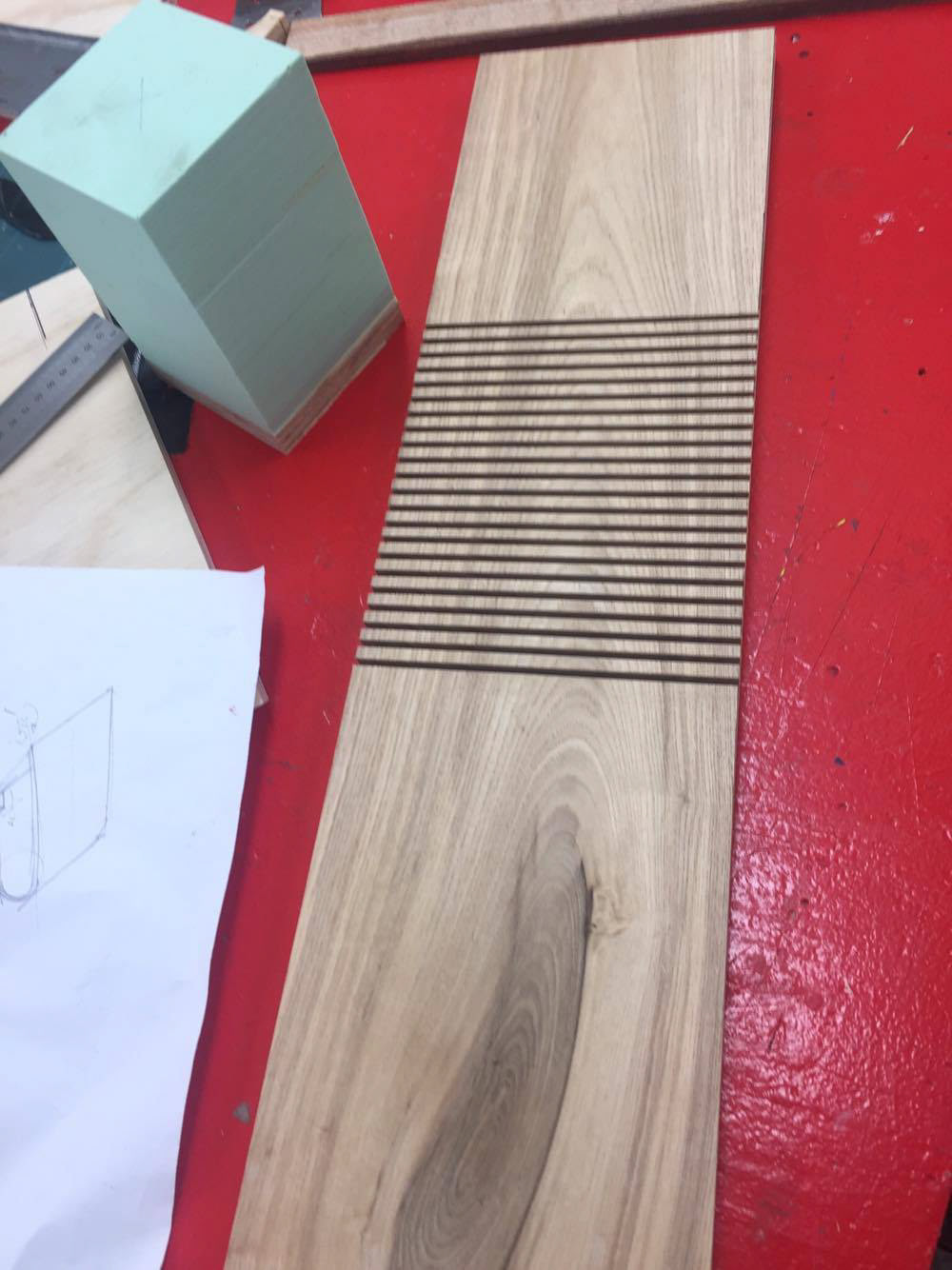Slits generated from table saw