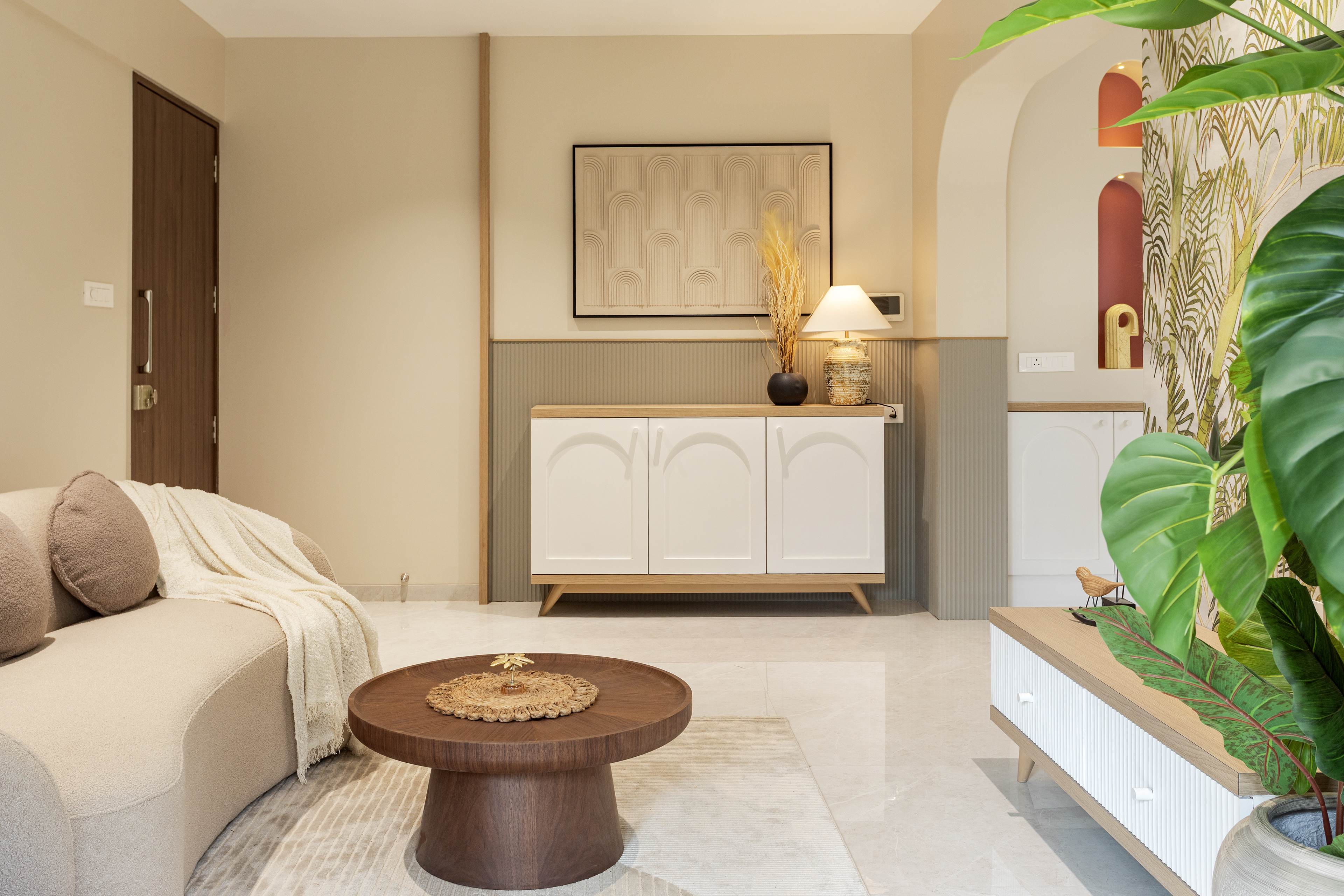 Modern luxury living room interior photographed in Pune