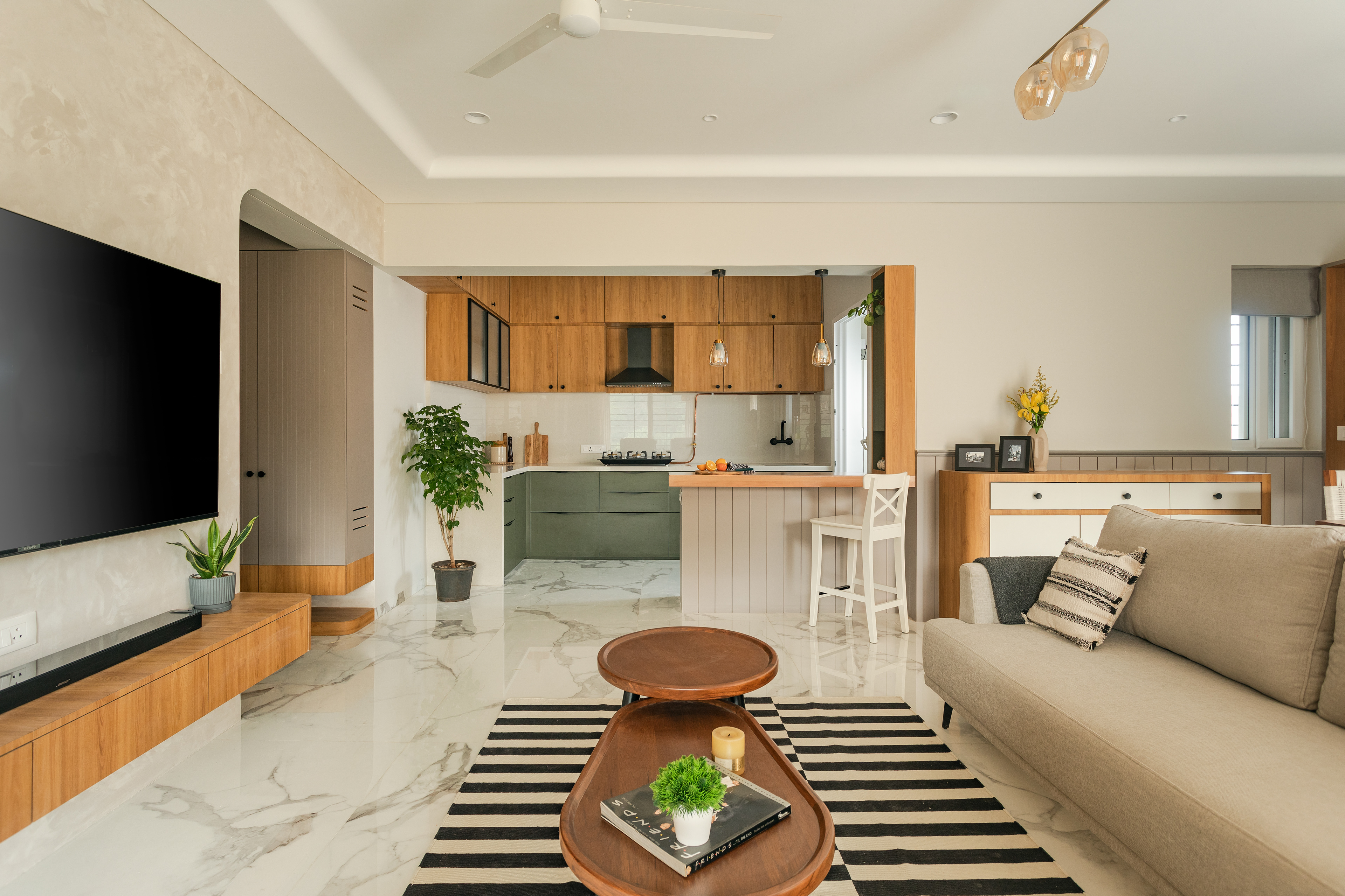 Modern luxury living room interior photographed in Pune