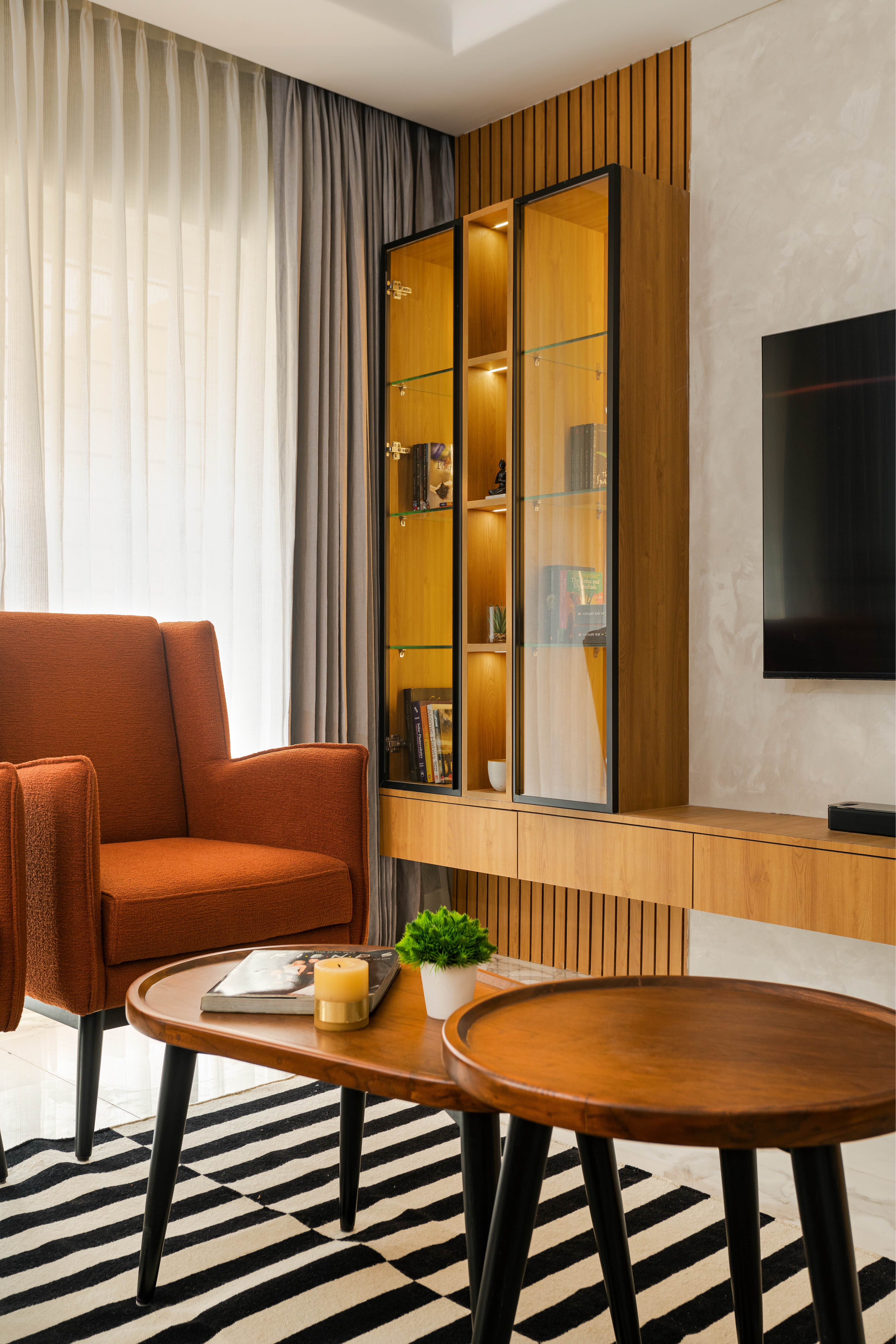 Modern luxury living room interior photographed in Pune