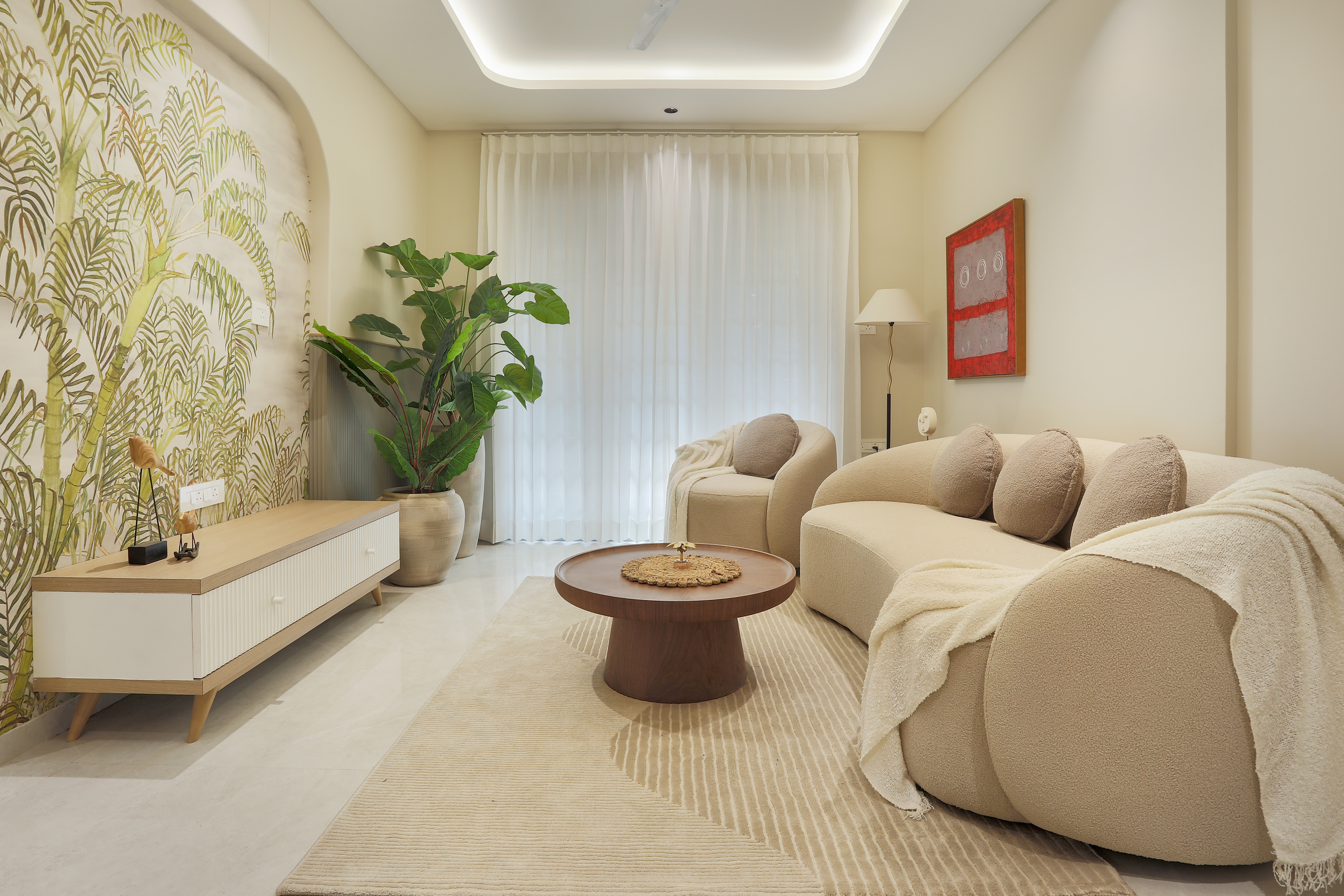 Modern luxury living room interior photographed in Pune