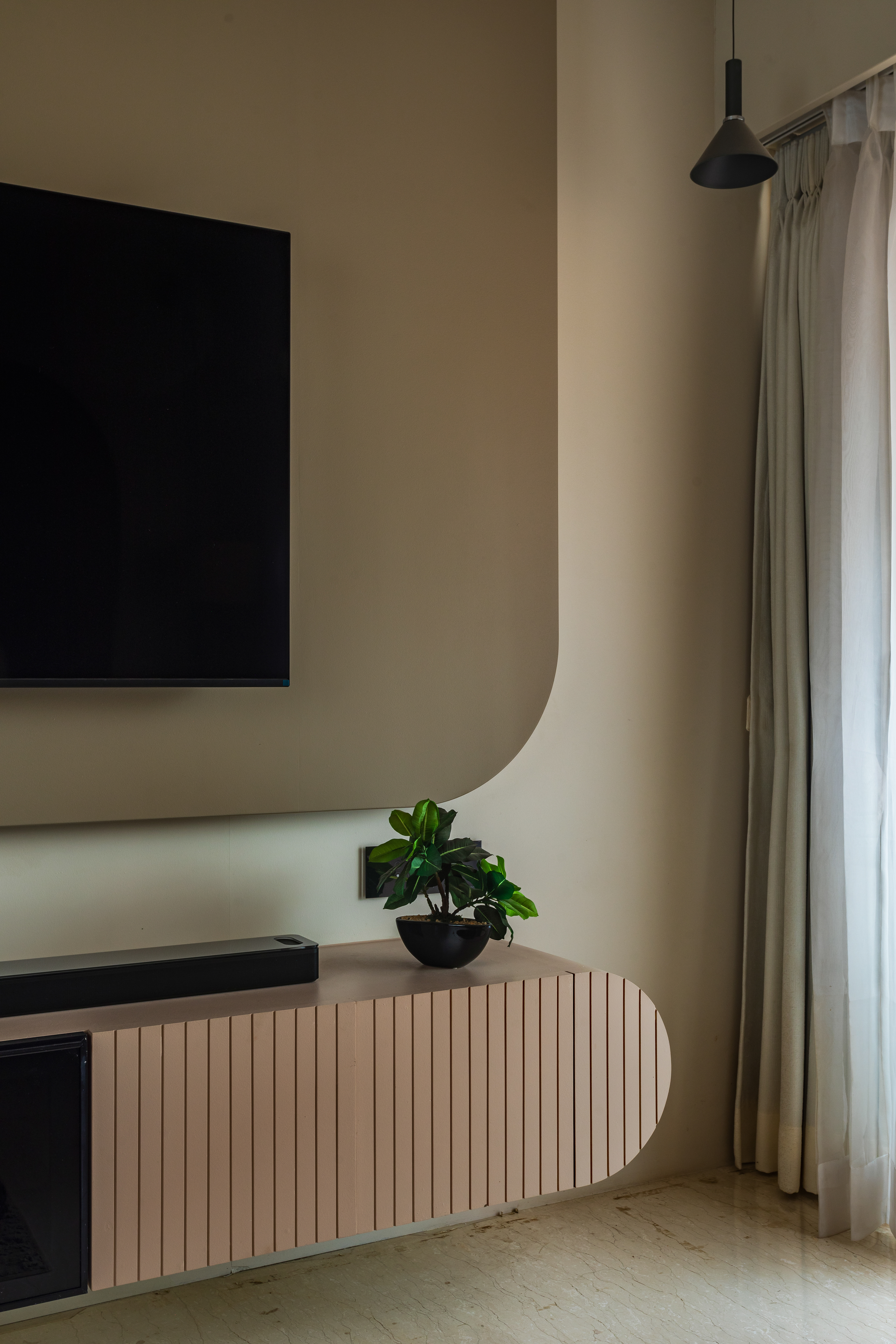 Modern luxury living room interior photographed in Pune