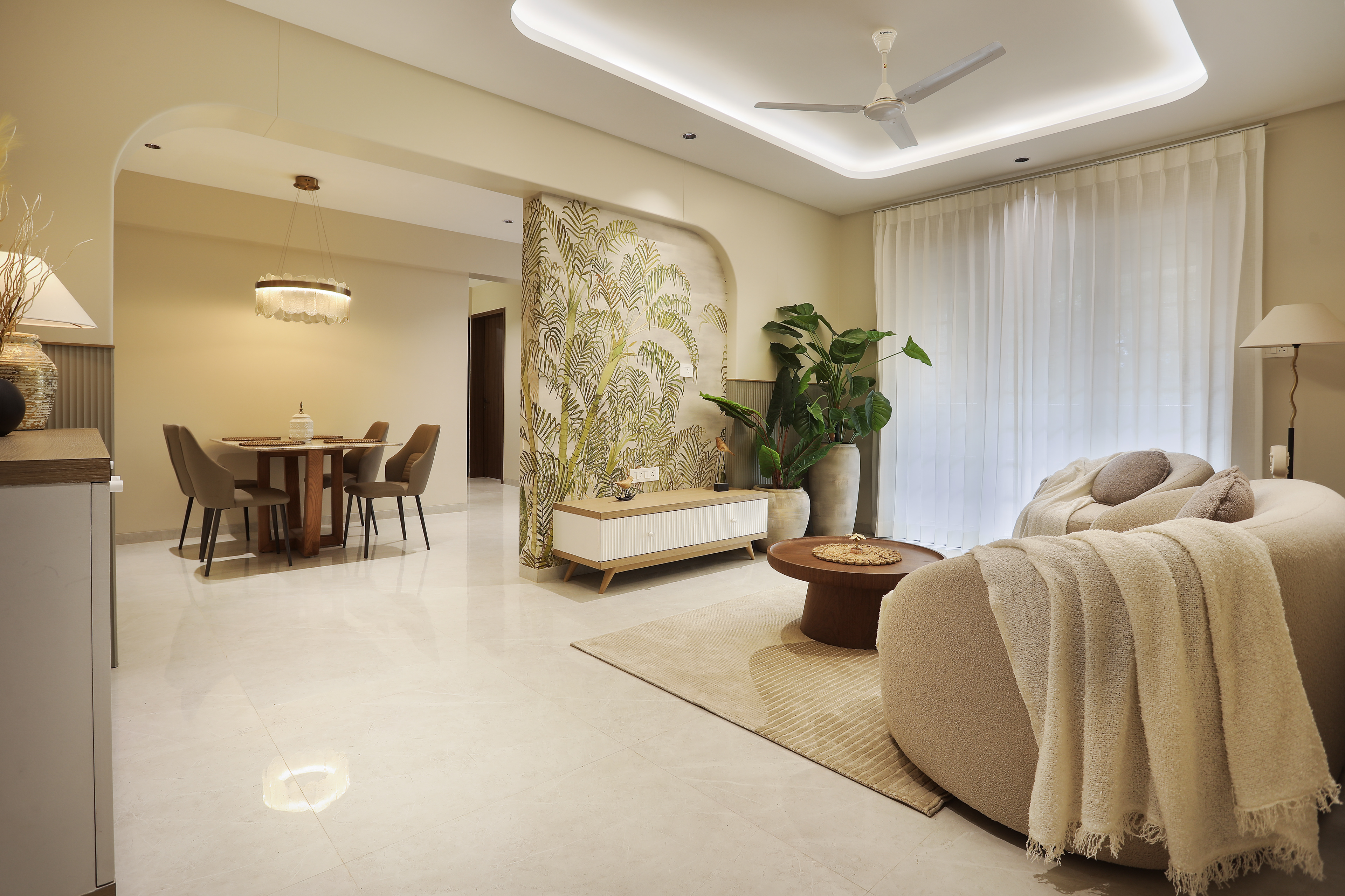Modern luxury living room interior photographed in Pune