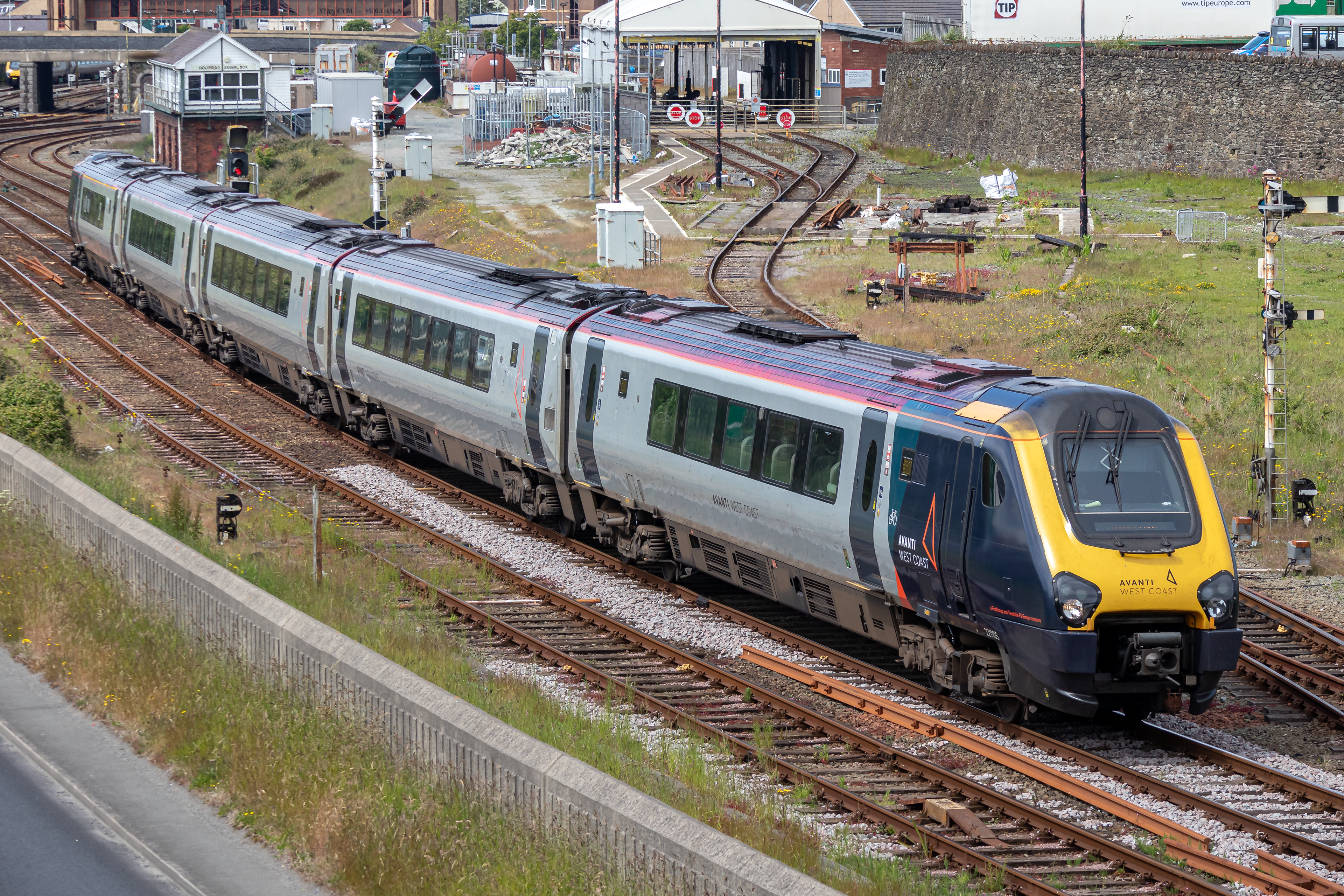 Avanti West Coast Voyager departing Holyhead