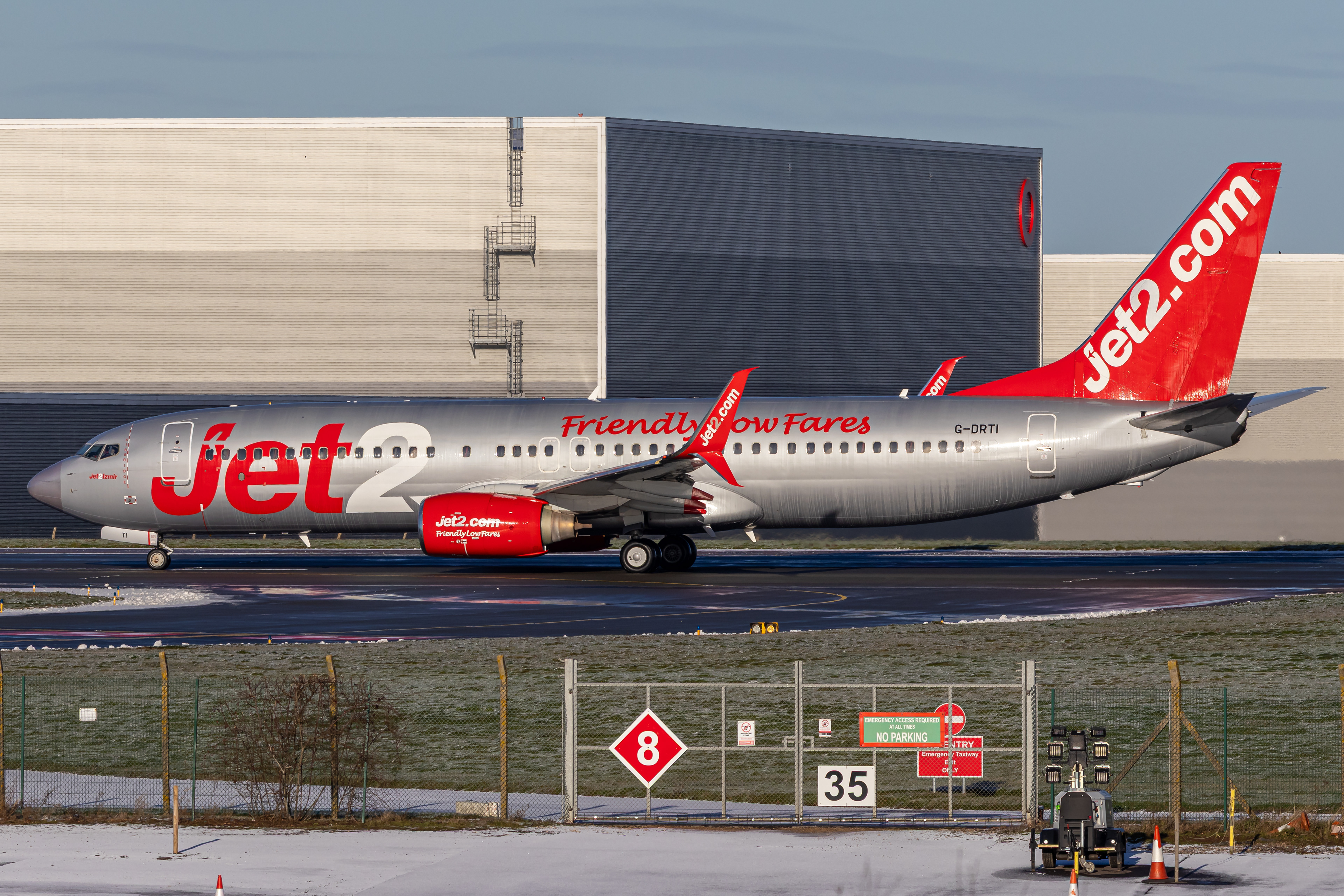 G-DRTI heading off from a chilly winters morning at East Midlands