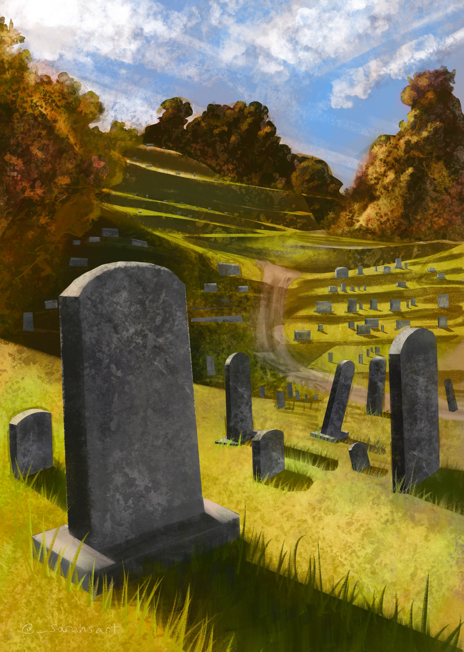 Graveyard in the fall