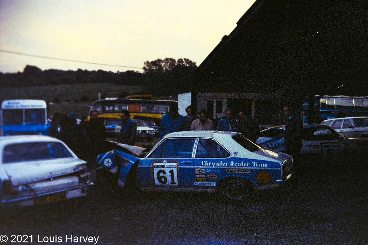 Two Chrysler Dealer Team Hillman Avengers damaged in one race - 1974