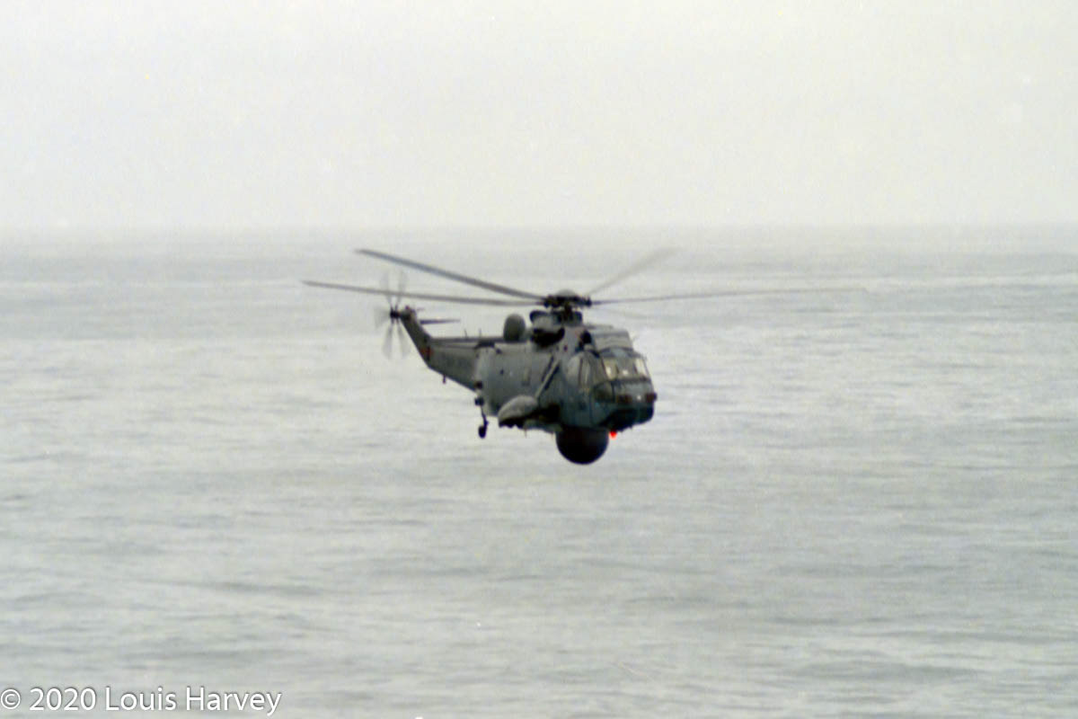 Royal Navy Sea King with Searchwater Radar mounted