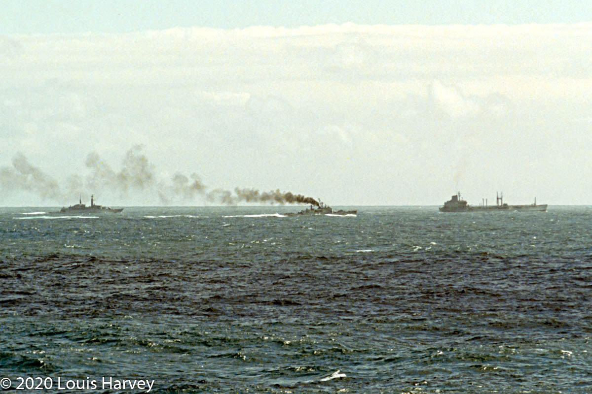 Frigates escorting a tanker