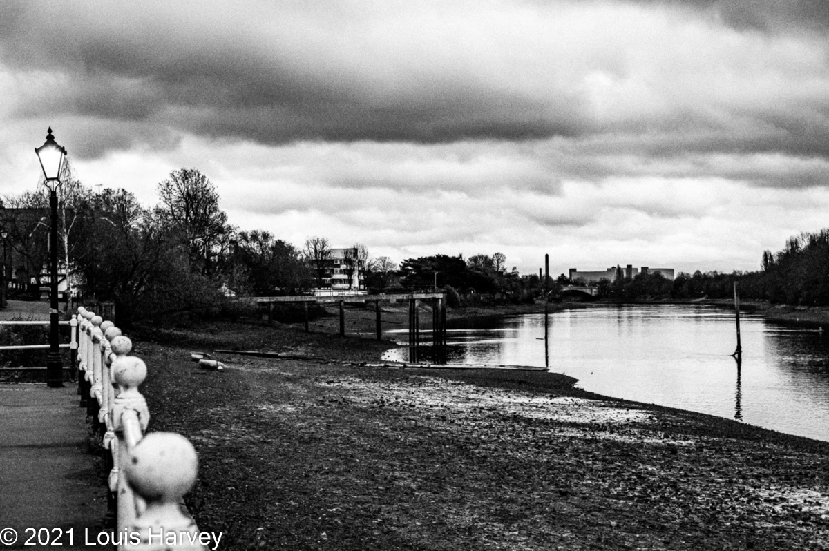 Thames at low tide looking towards Hammersmith