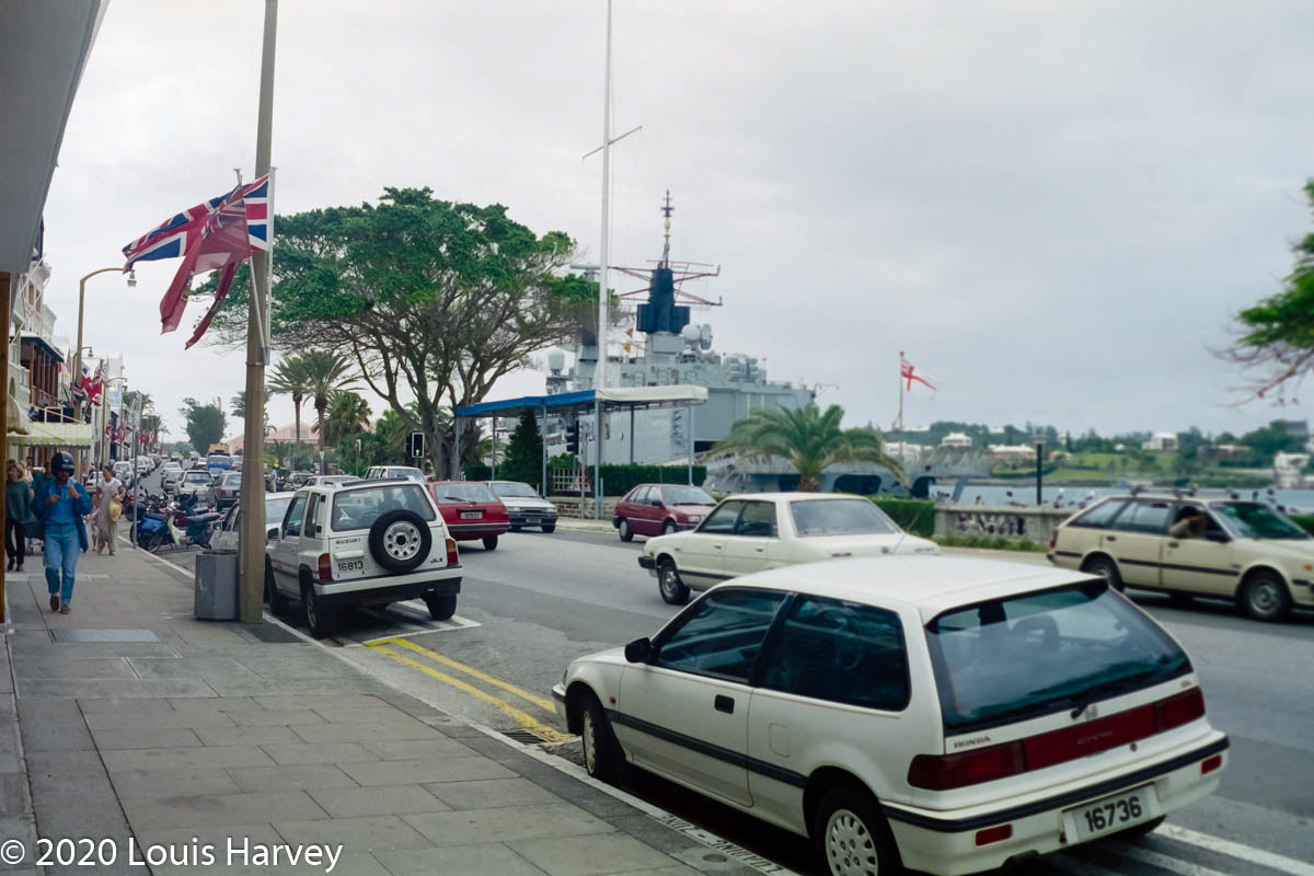 HMS Brave moored in Hamilton, Bermuda.
