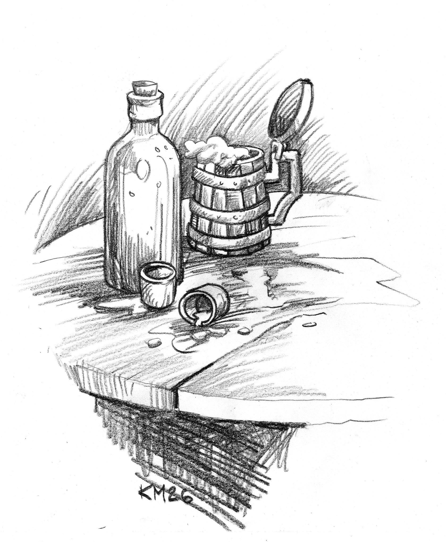 Gravrøveren Langmod (pencil on paper)