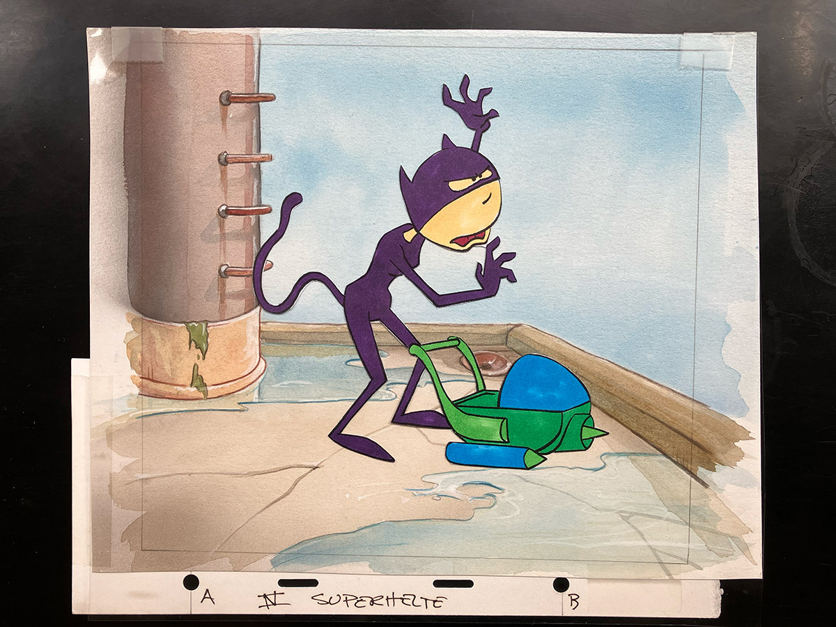 backgroud painting: Thomas og Tim (goache)